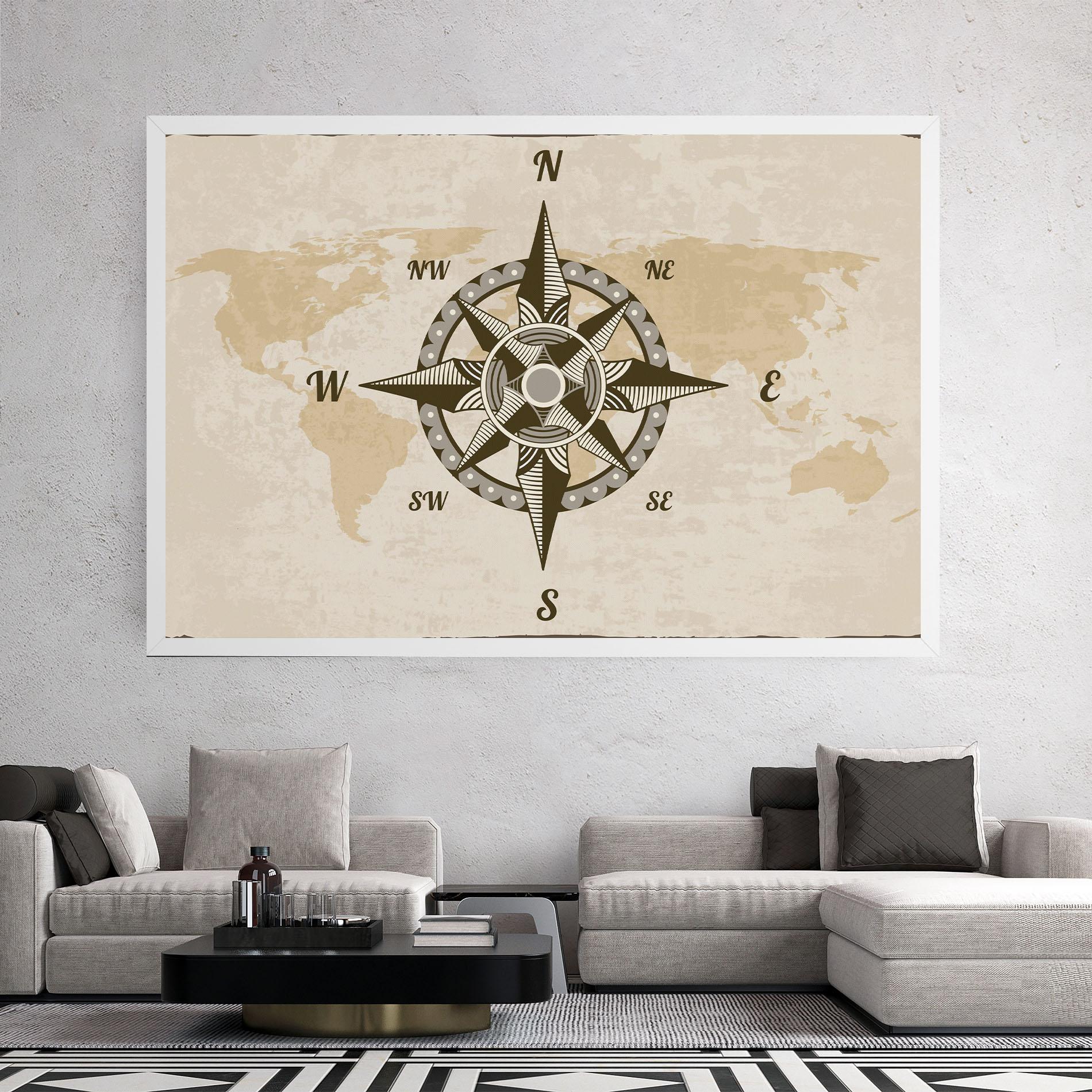 Tablou Canvas Nautical Compass mockup 2