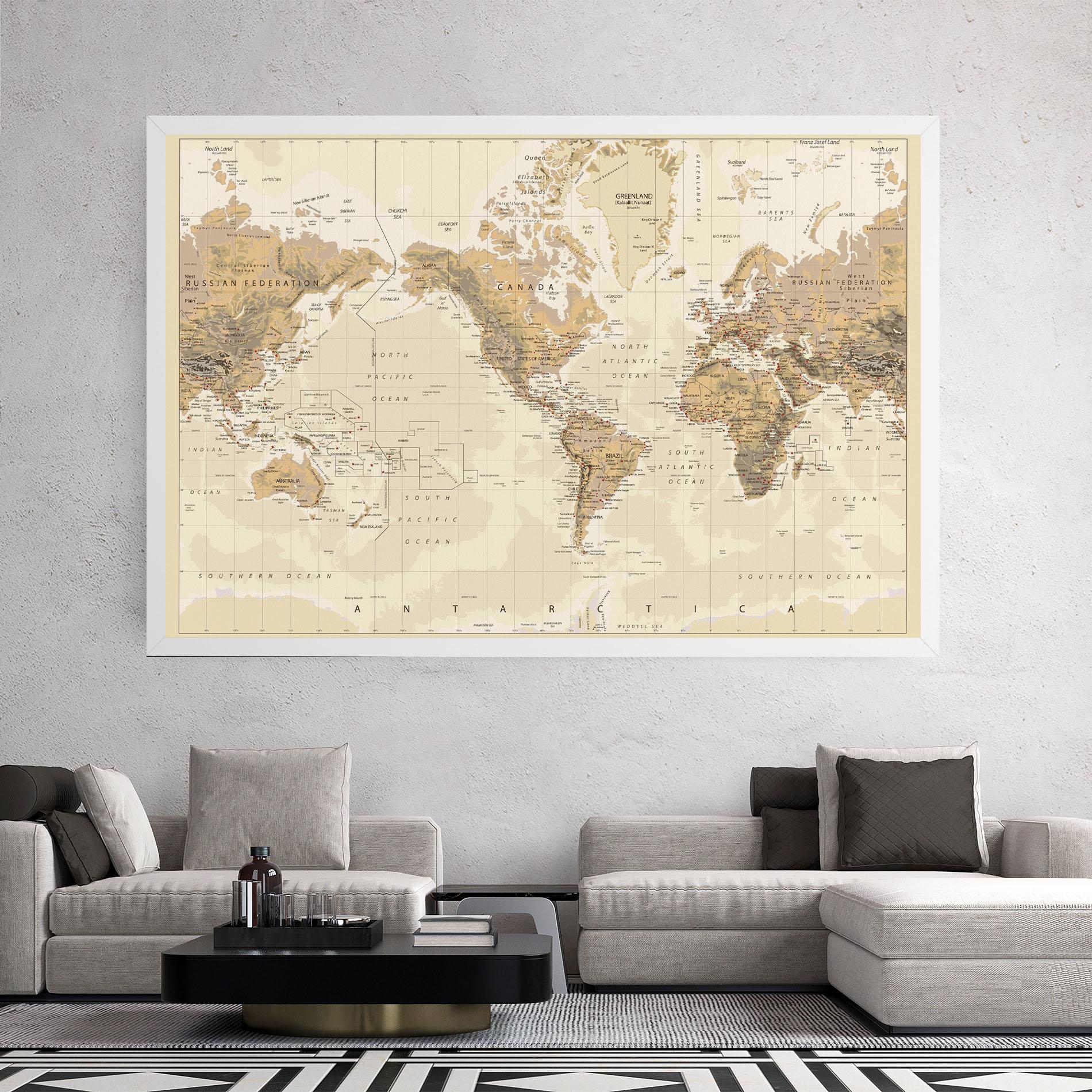 Tablou Canvas Old Canada Map mockup 2