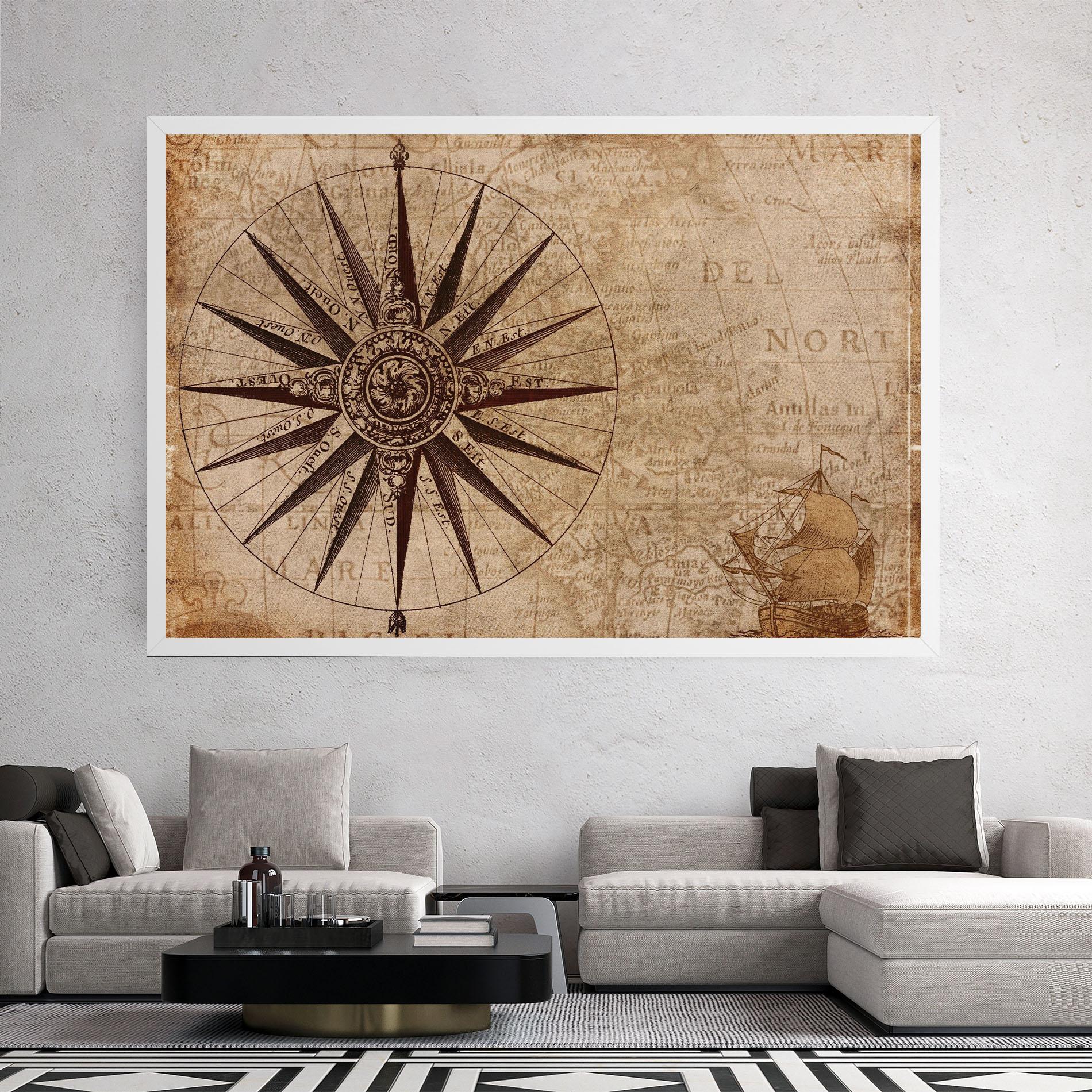 Tablou Canvas Vintage Map mockup 2