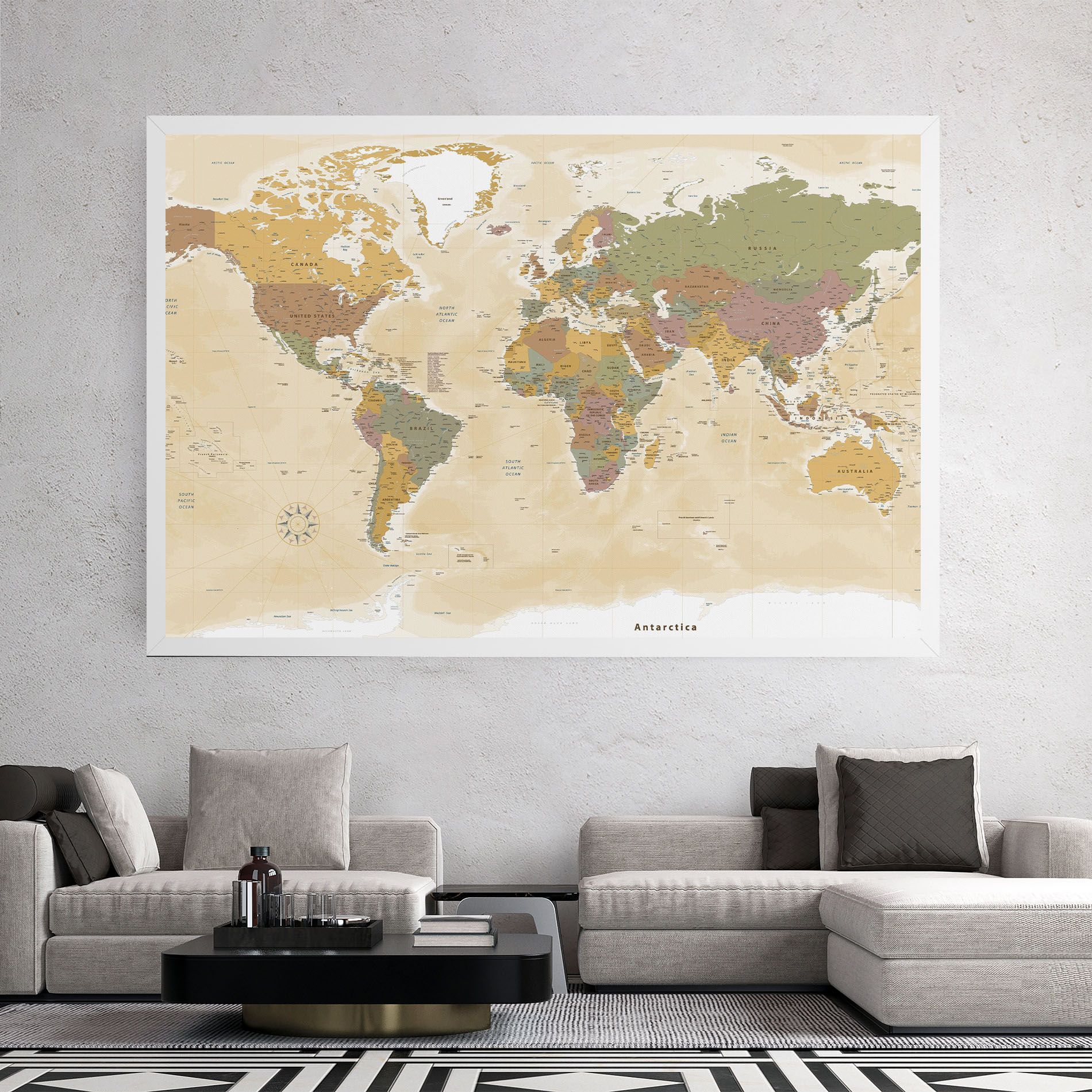 World Map Vintage mockup 2