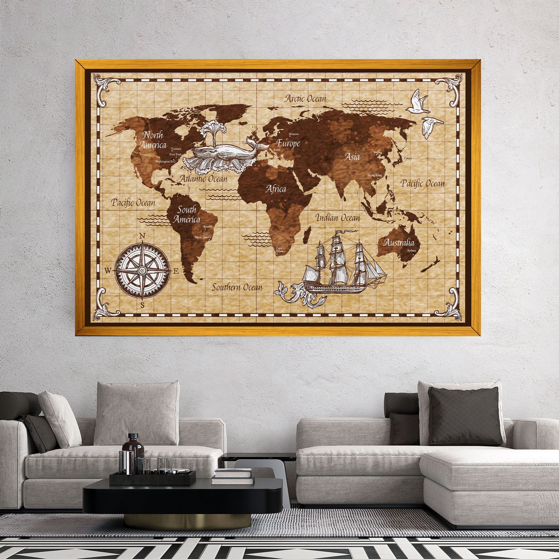 Brown Old Map mockup 2