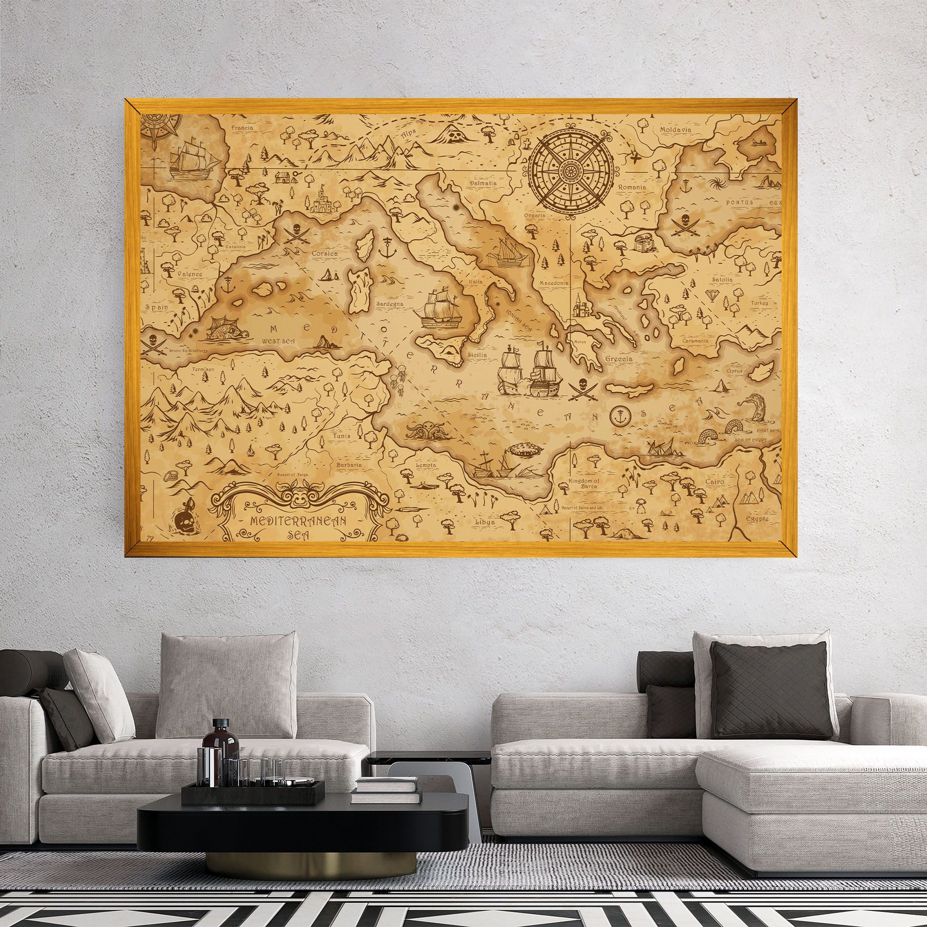 Cream Brown Map mockup 2