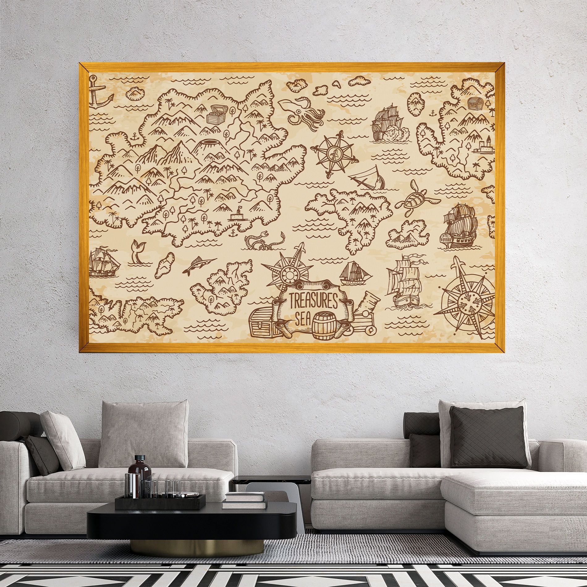 Cream Coffee Map mockup 2