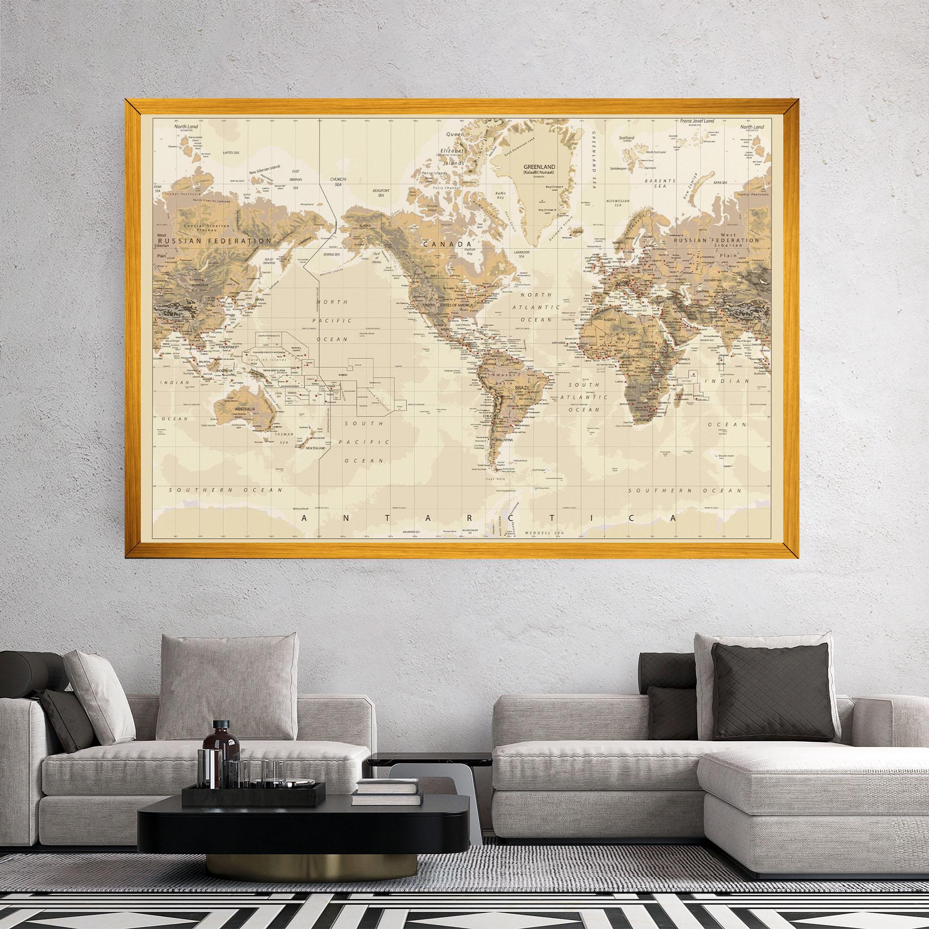 Tablou Canvas Old Canada Map mockup 2