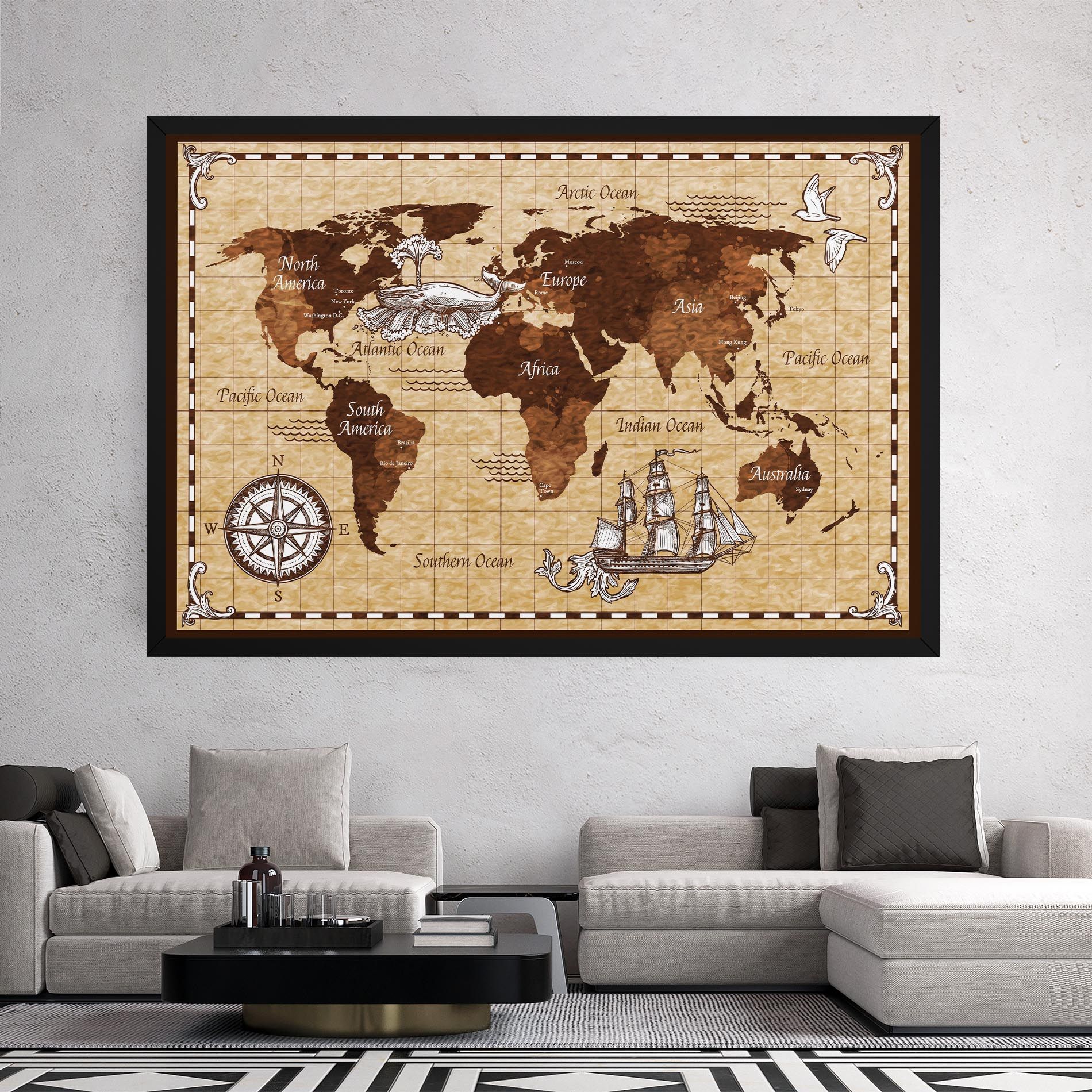 Brown Old Map mockup 2