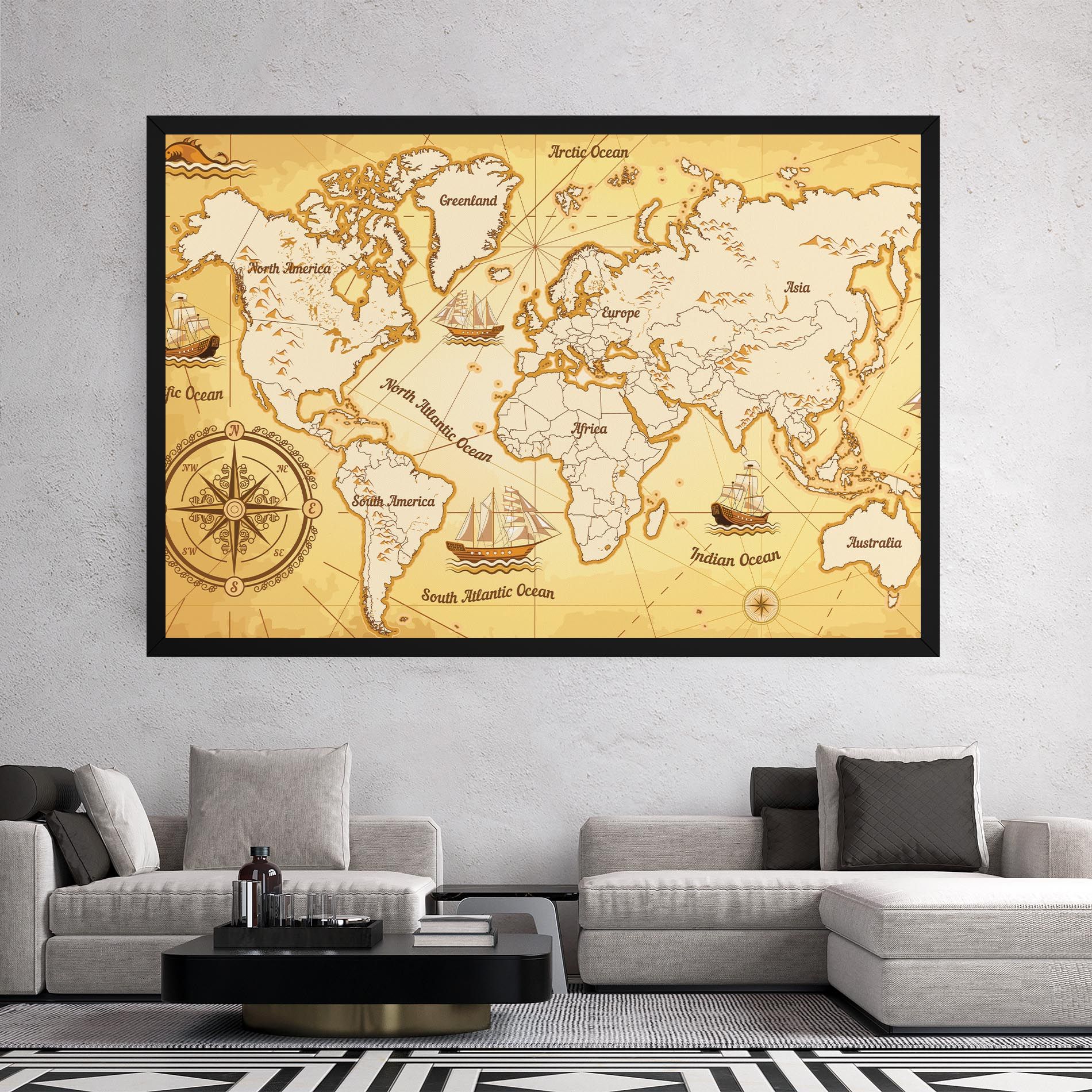 Gold Vintage Map mockup 2