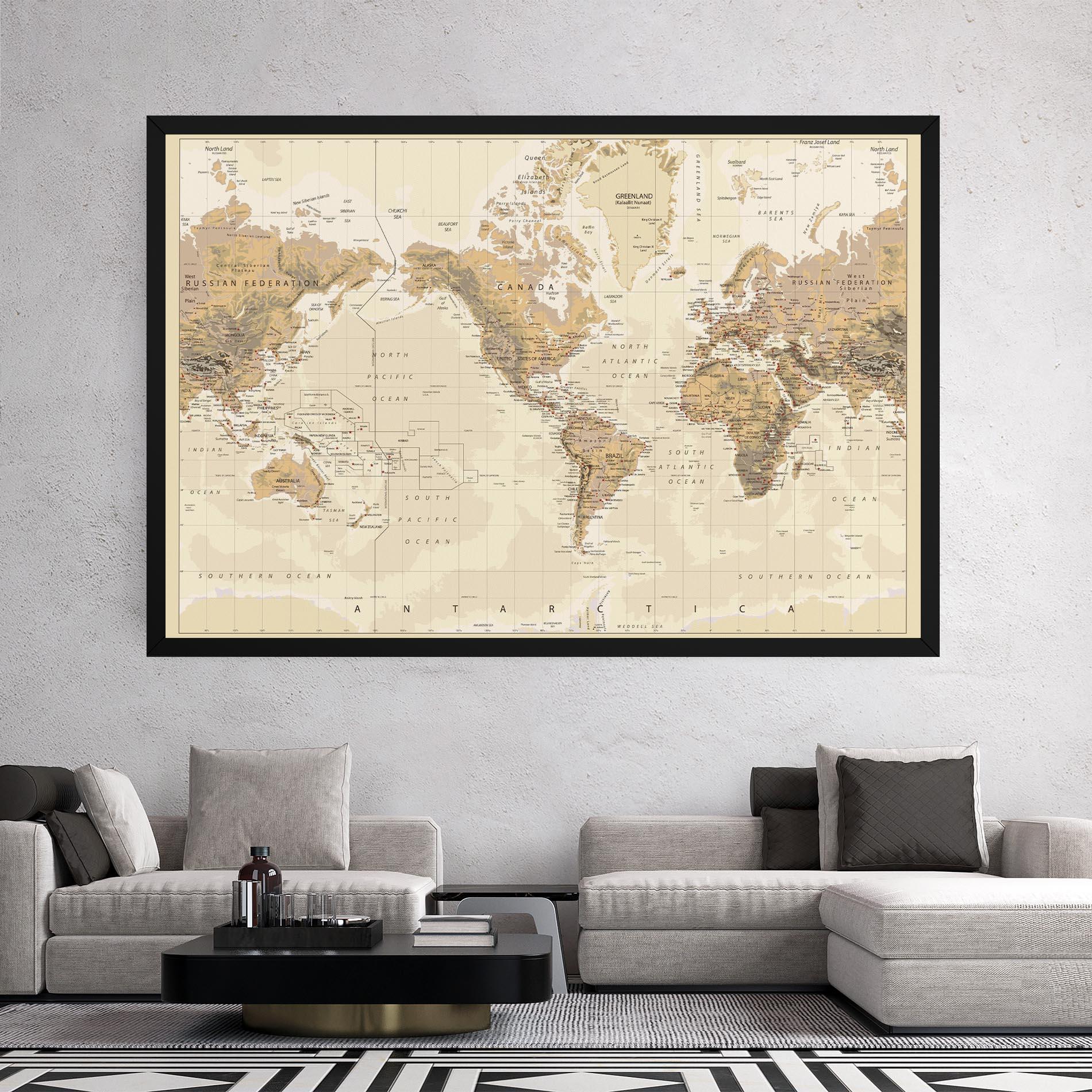 Tablou Canvas Old Canada Map mockup 2