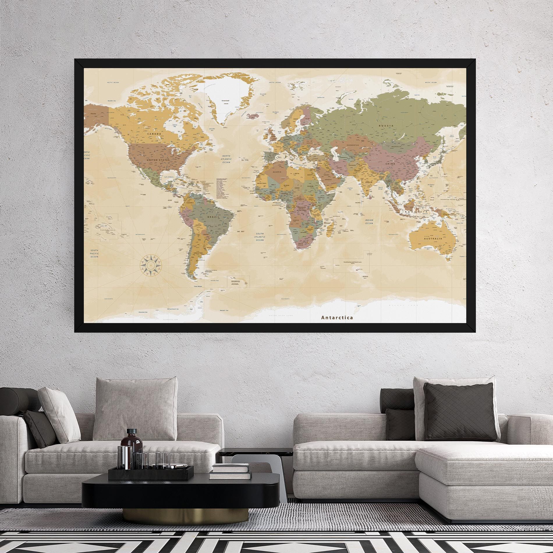 World Map Vintage mockup 2