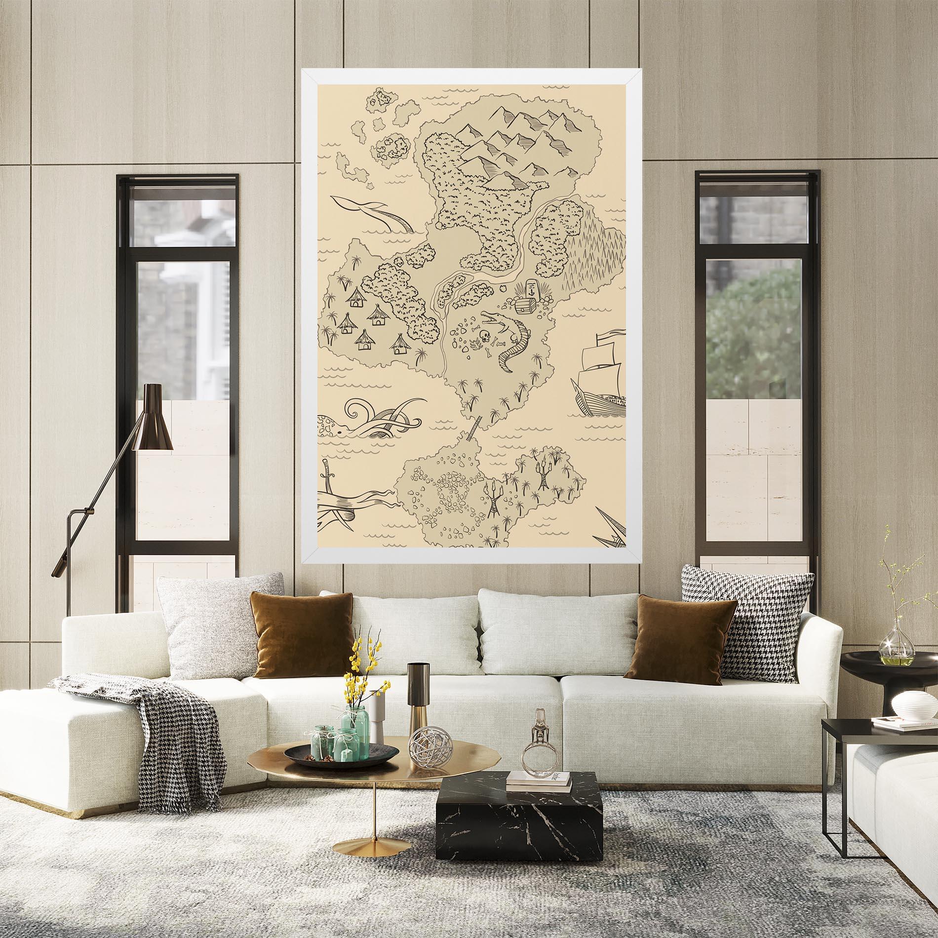 Tablou Canvas Island Old Map mockup 2