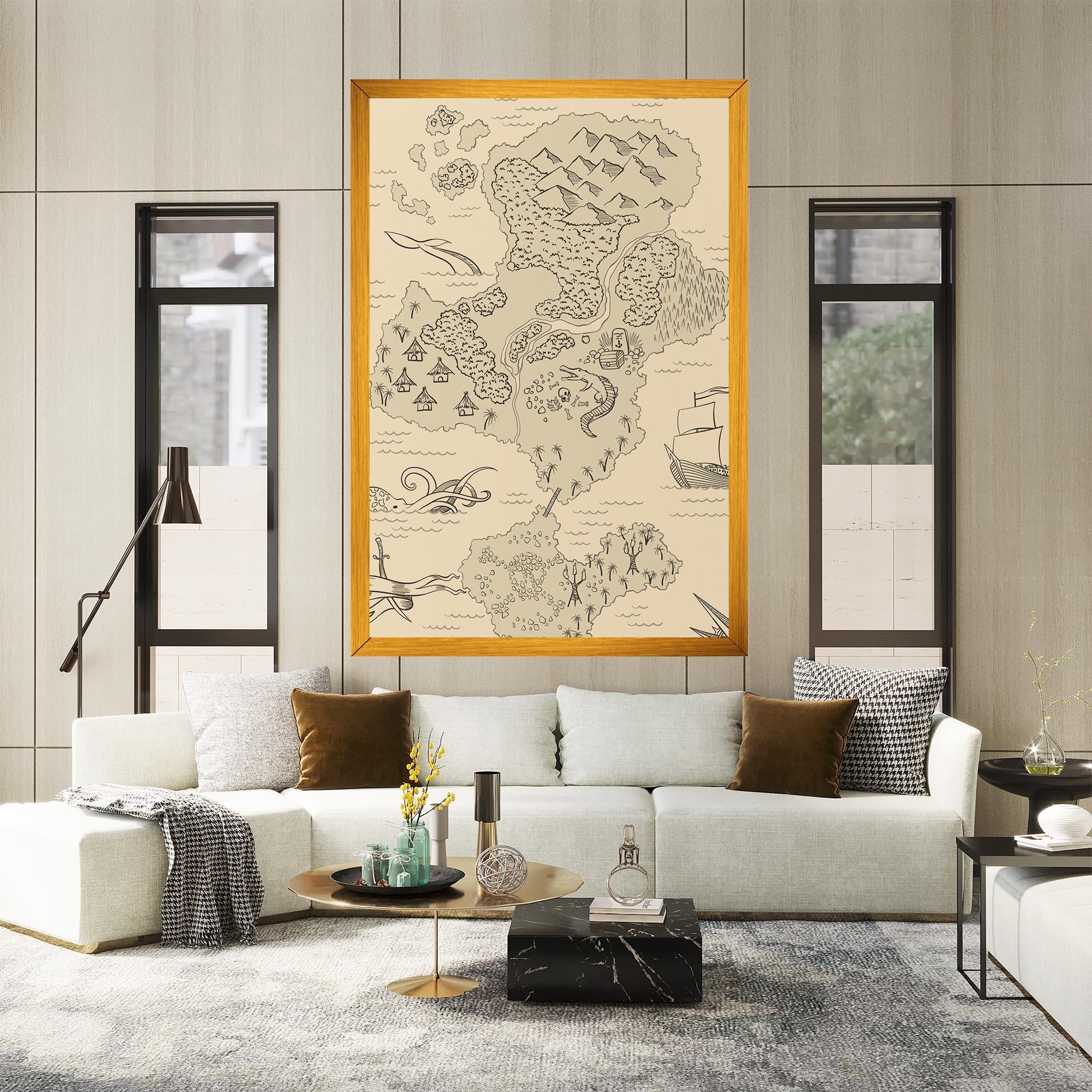 Tablou Canvas Island Old Map mockup 2