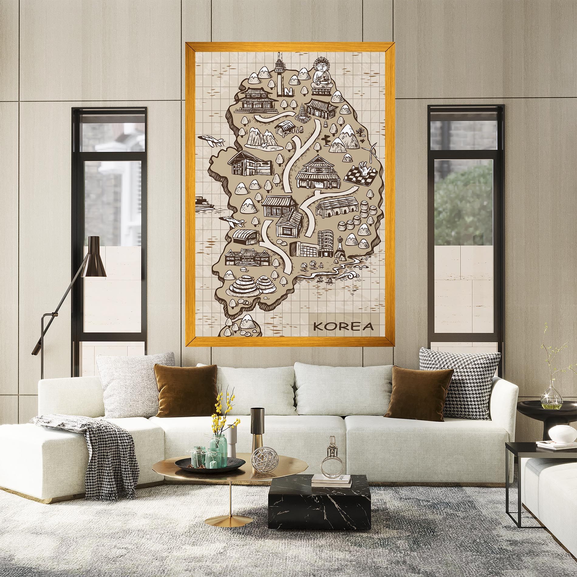 Old Korea Map mockup 2