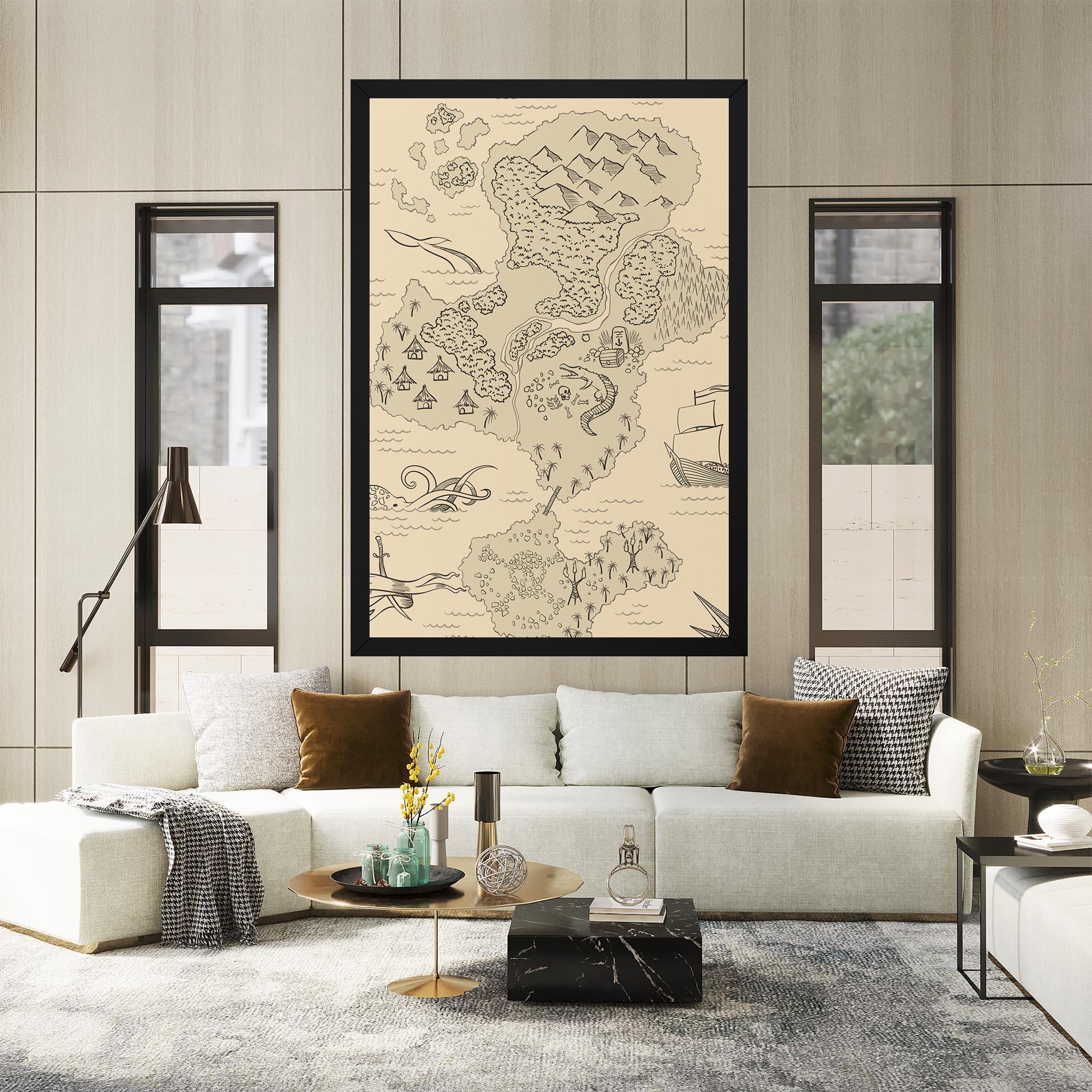 Tablou Canvas Island Old Map mockup 2