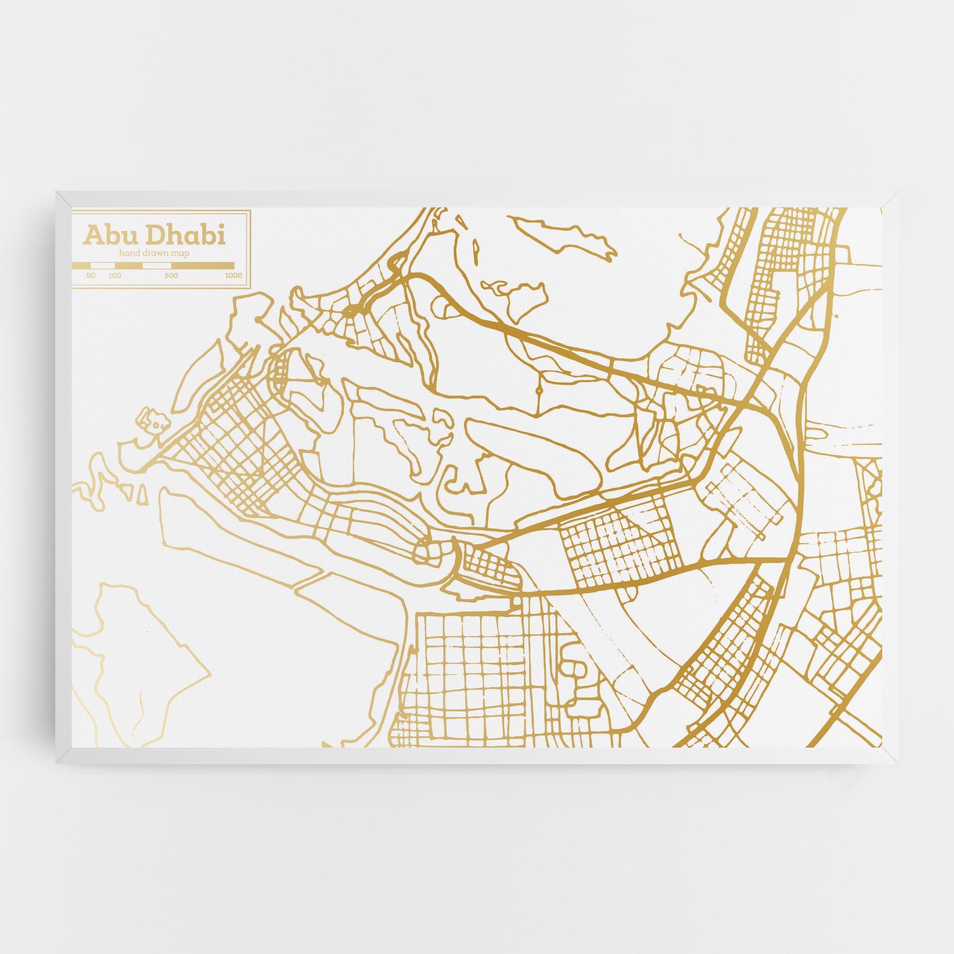 Tablou Canvas Abu Dhabi Map mockup 0