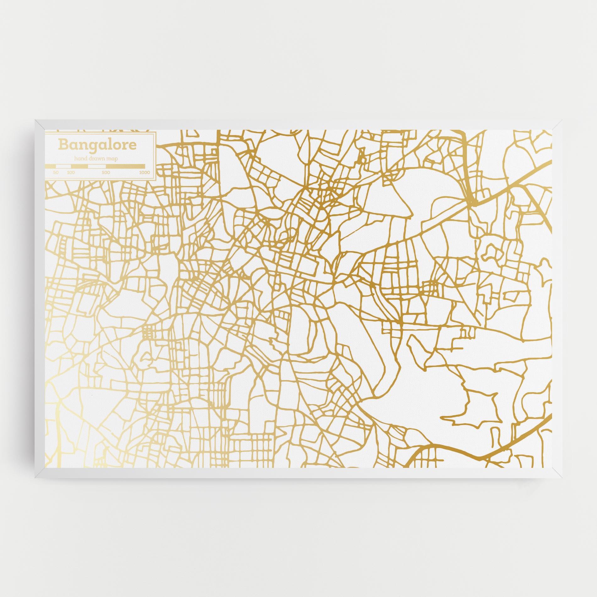 Tablou Canvas Bangalore Map mockup 0