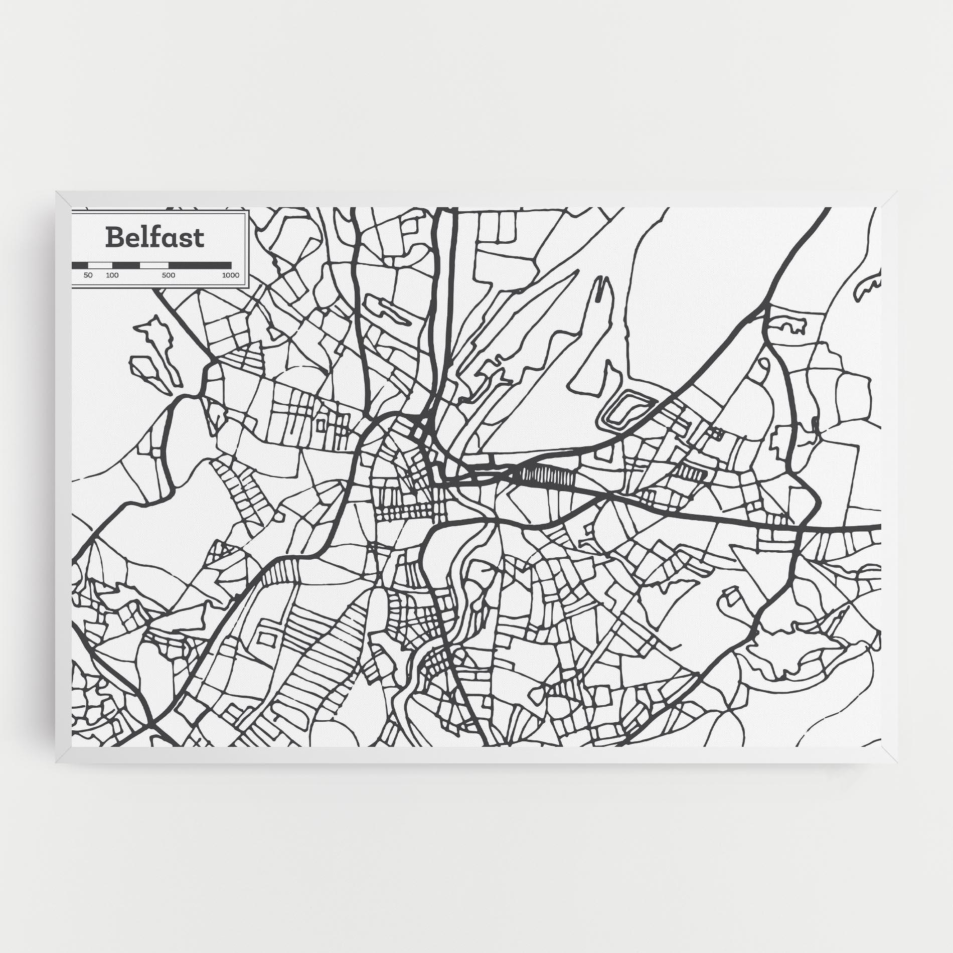 Tablou Canvas Belfast Map mockup 0