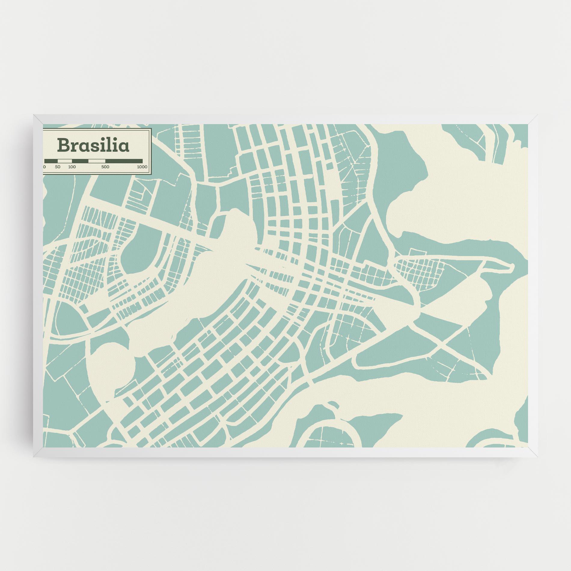 Tablou Canvas Brasilia Map mockup 0