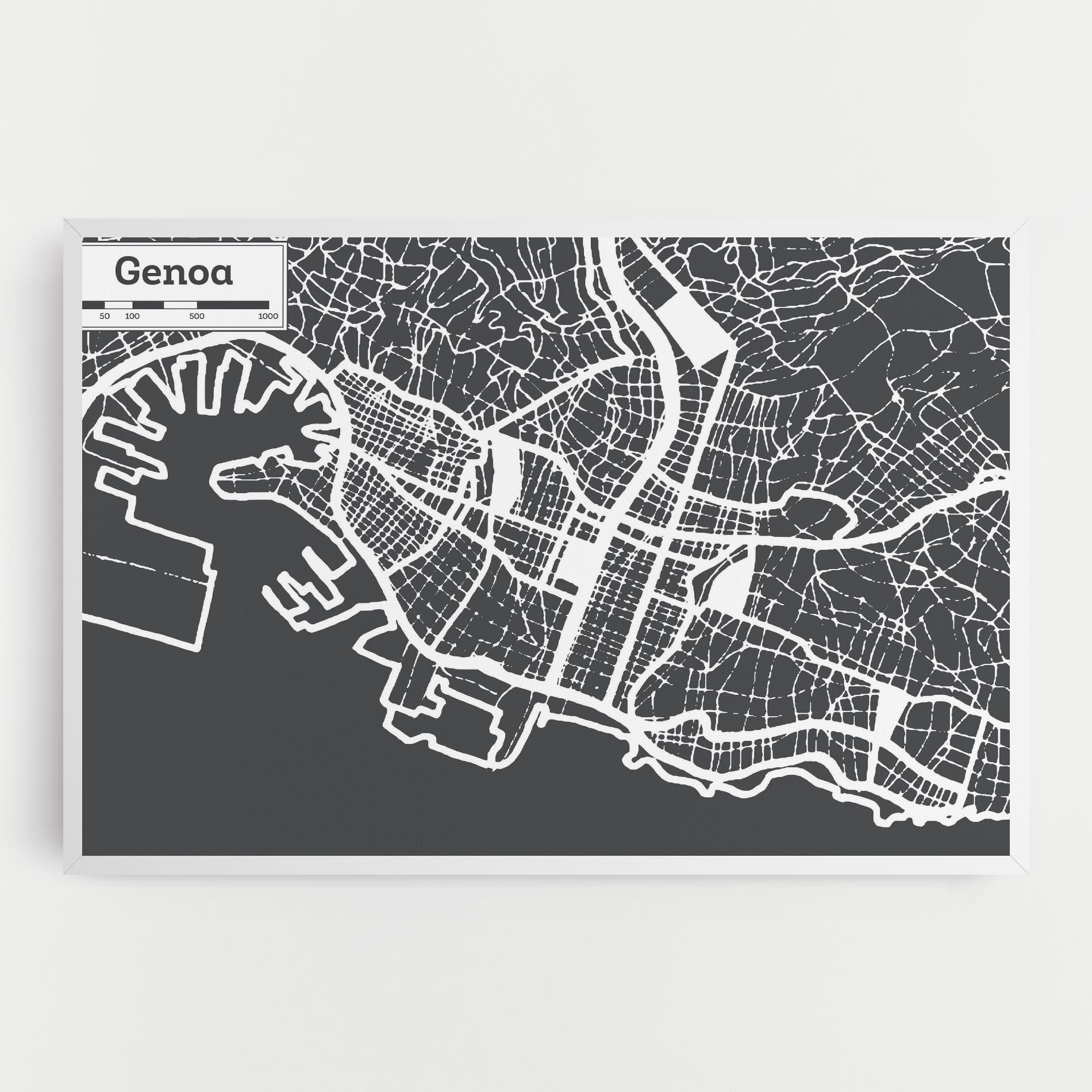 Tablou Canvas Genoa Map mockup 0