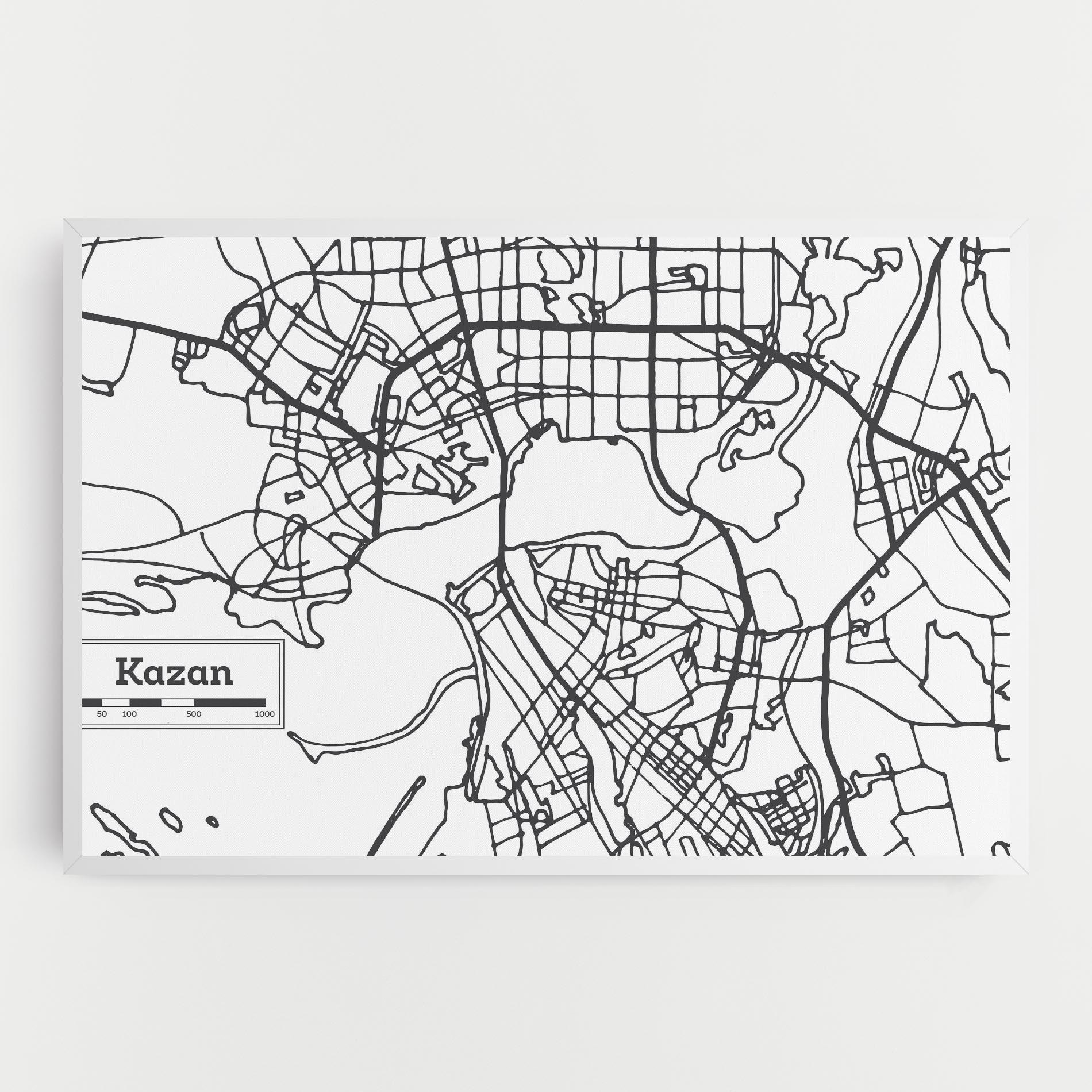 Tablou Canvas Kazan Map mockup 0