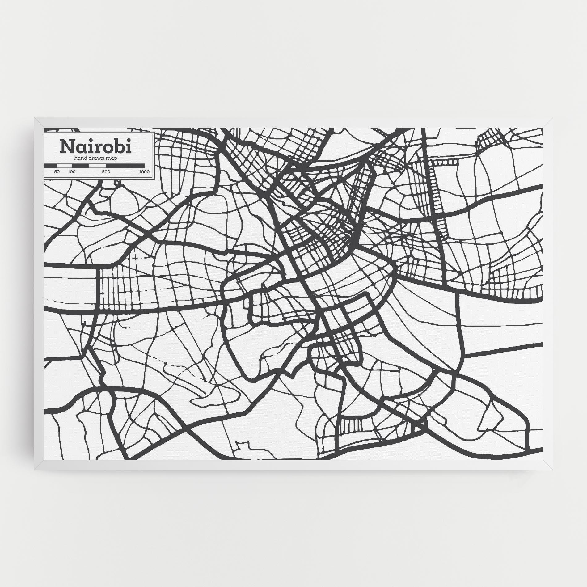 Tablou Canvas Nairobi Map mockup 0