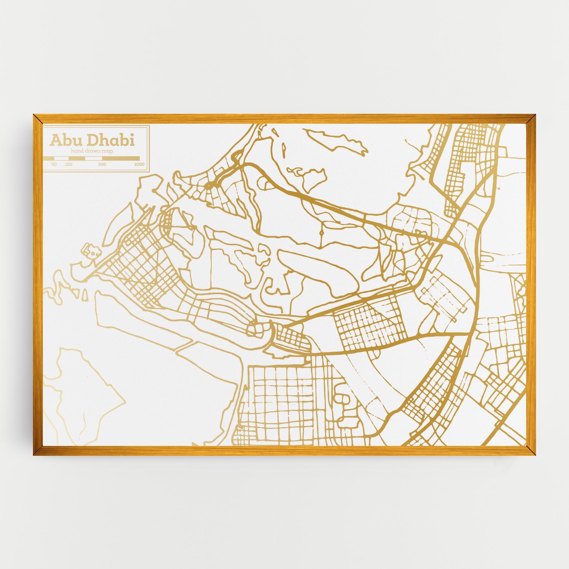 Tablou Canvas Abu Dhabi Map mockup 0