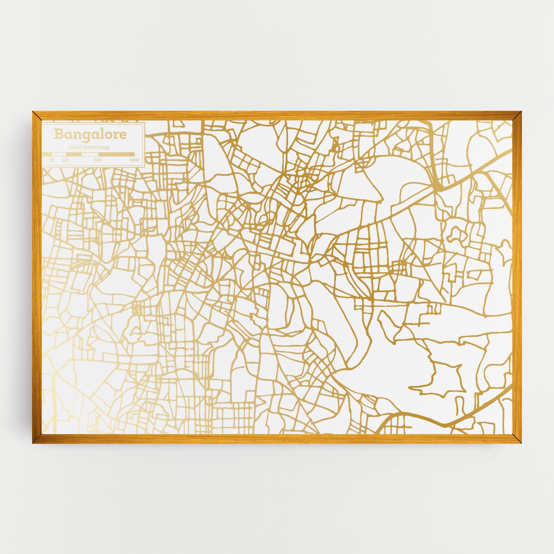 Tablou Canvas Bangalore Map mockup 0