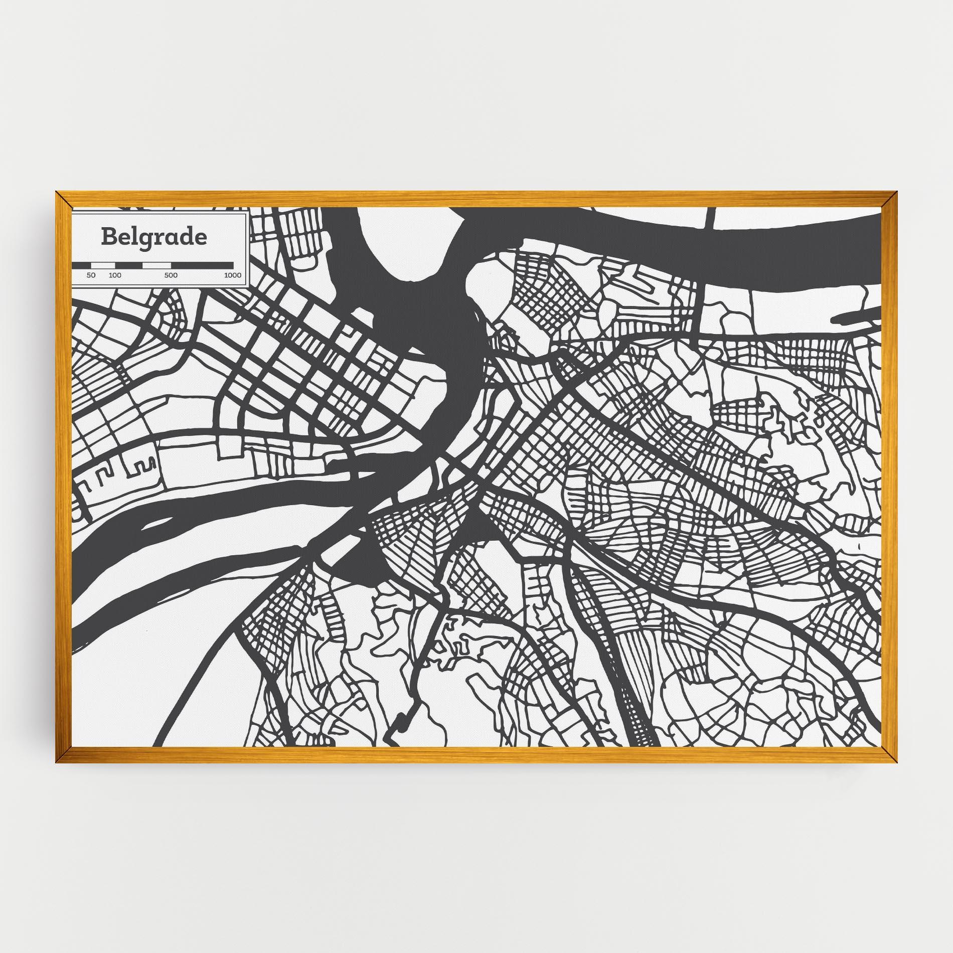 Tablou Canvas Belgrade Map mockup 0