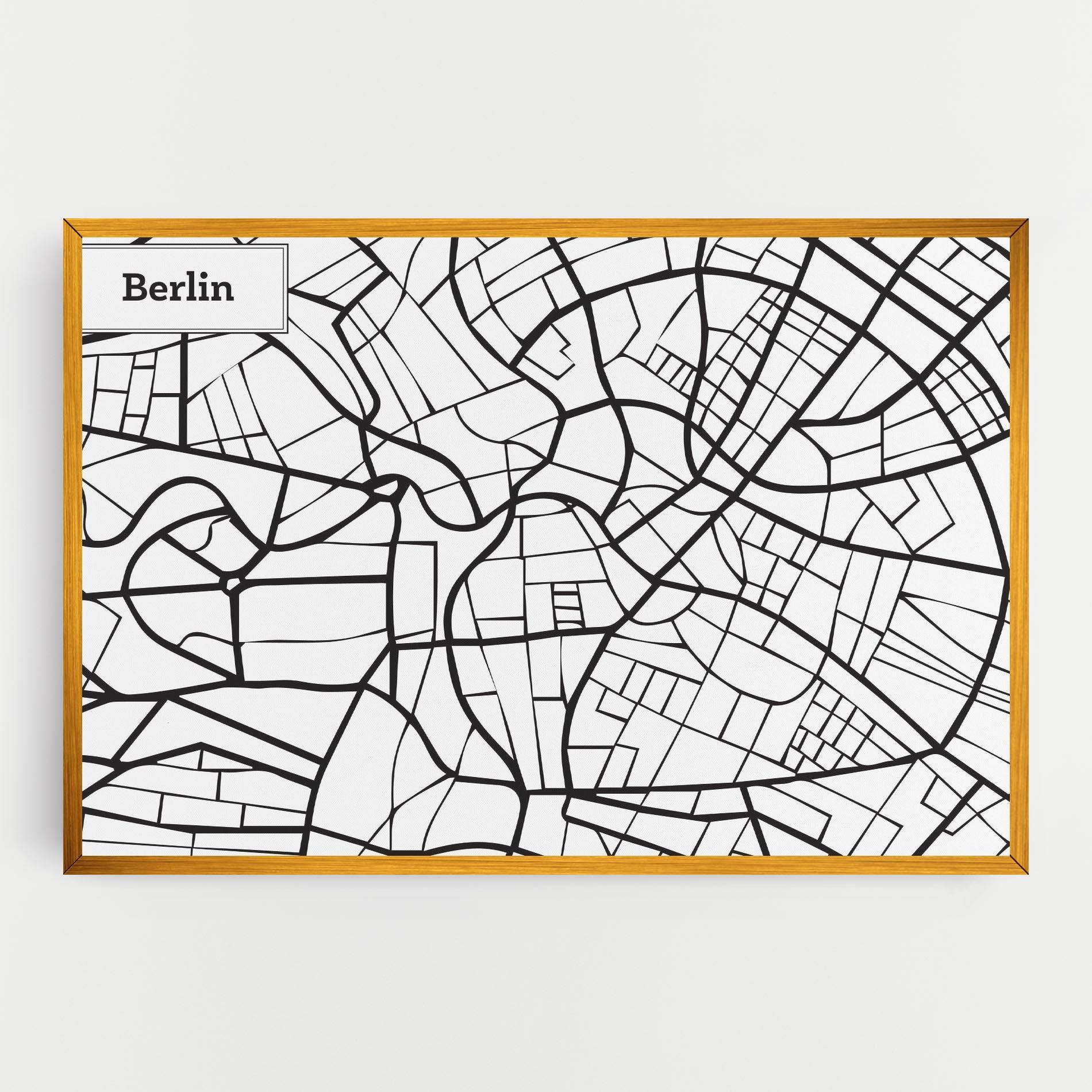 Tablou Canvas Berlin Map mockup 0