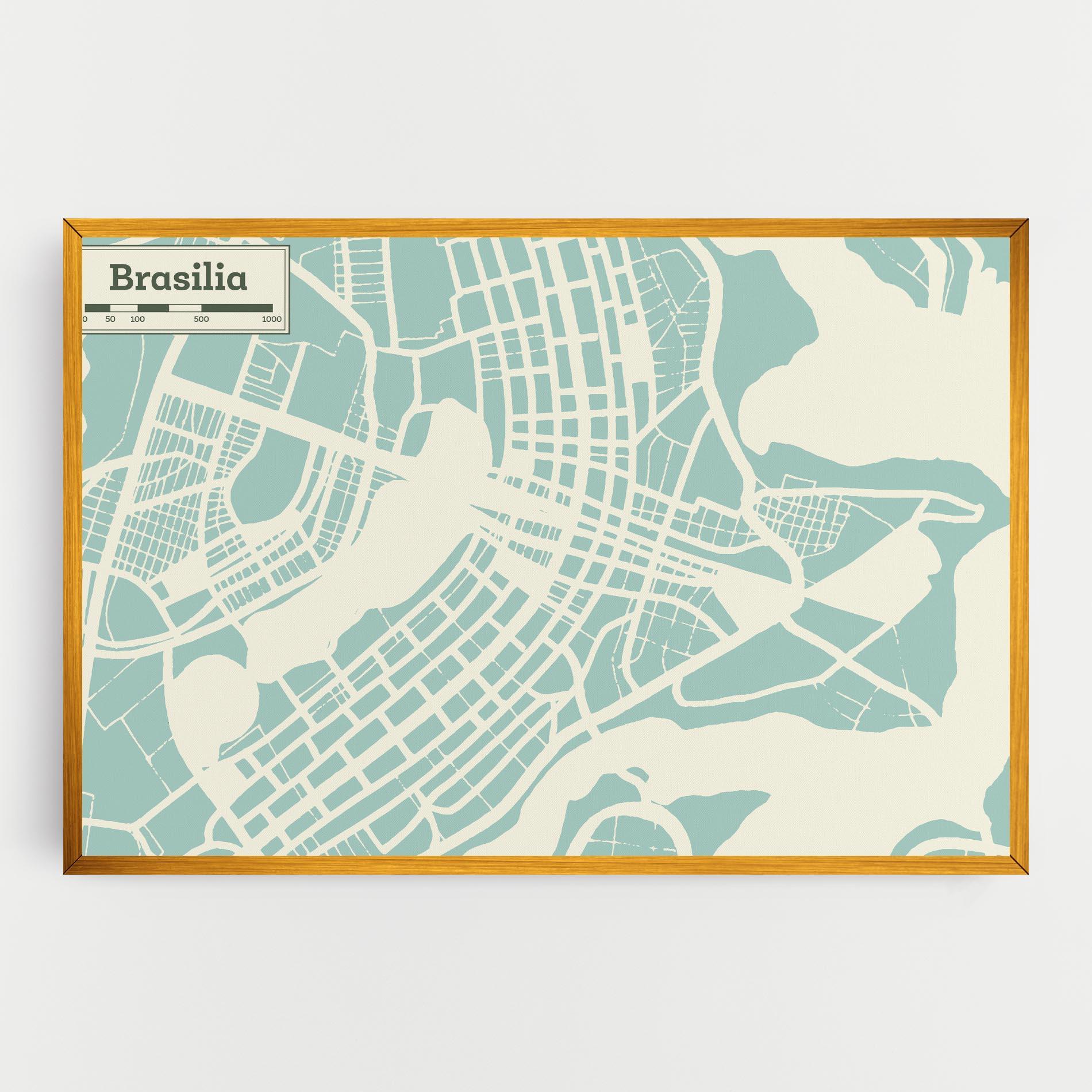 Tablou Canvas Brasilia Map mockup 0