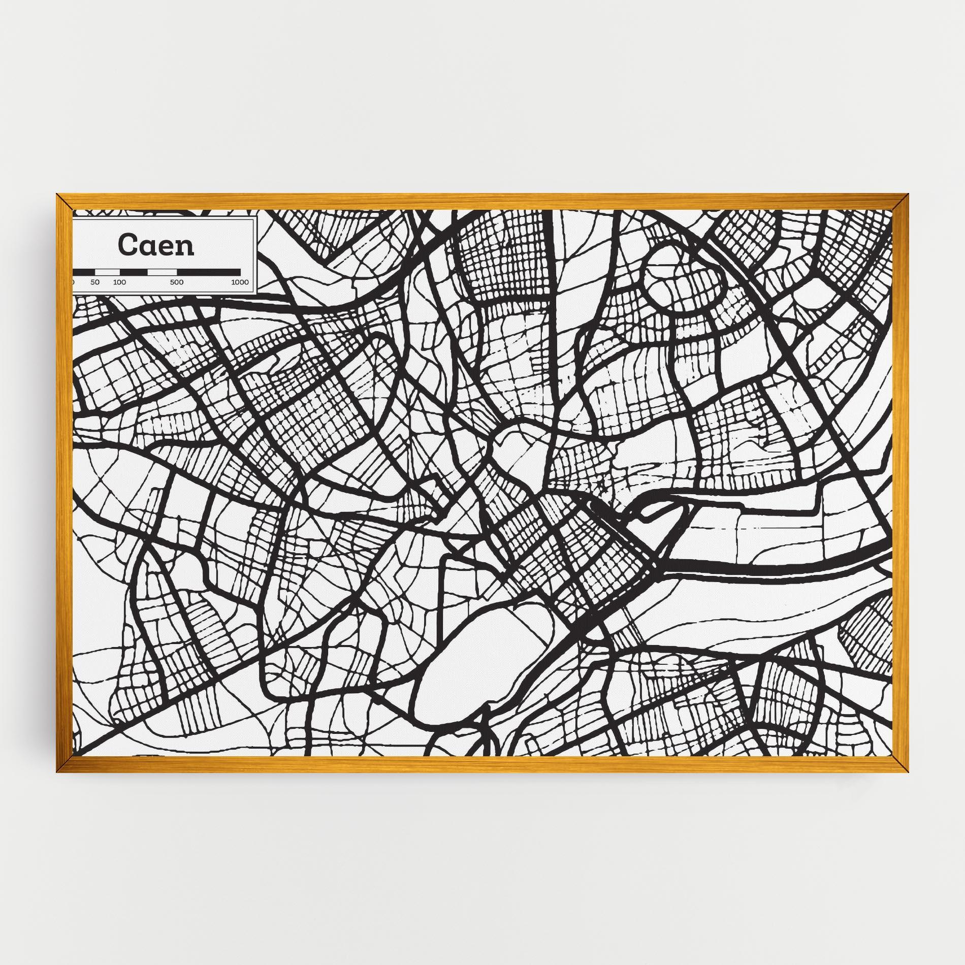 Tablou Canvas Caen Map mockup 0