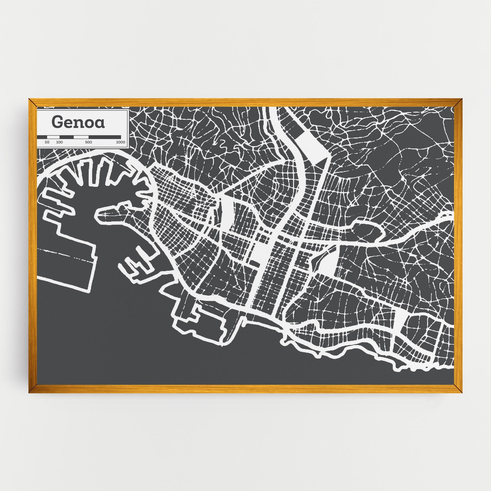 Tablou Canvas Genoa Map mockup 0