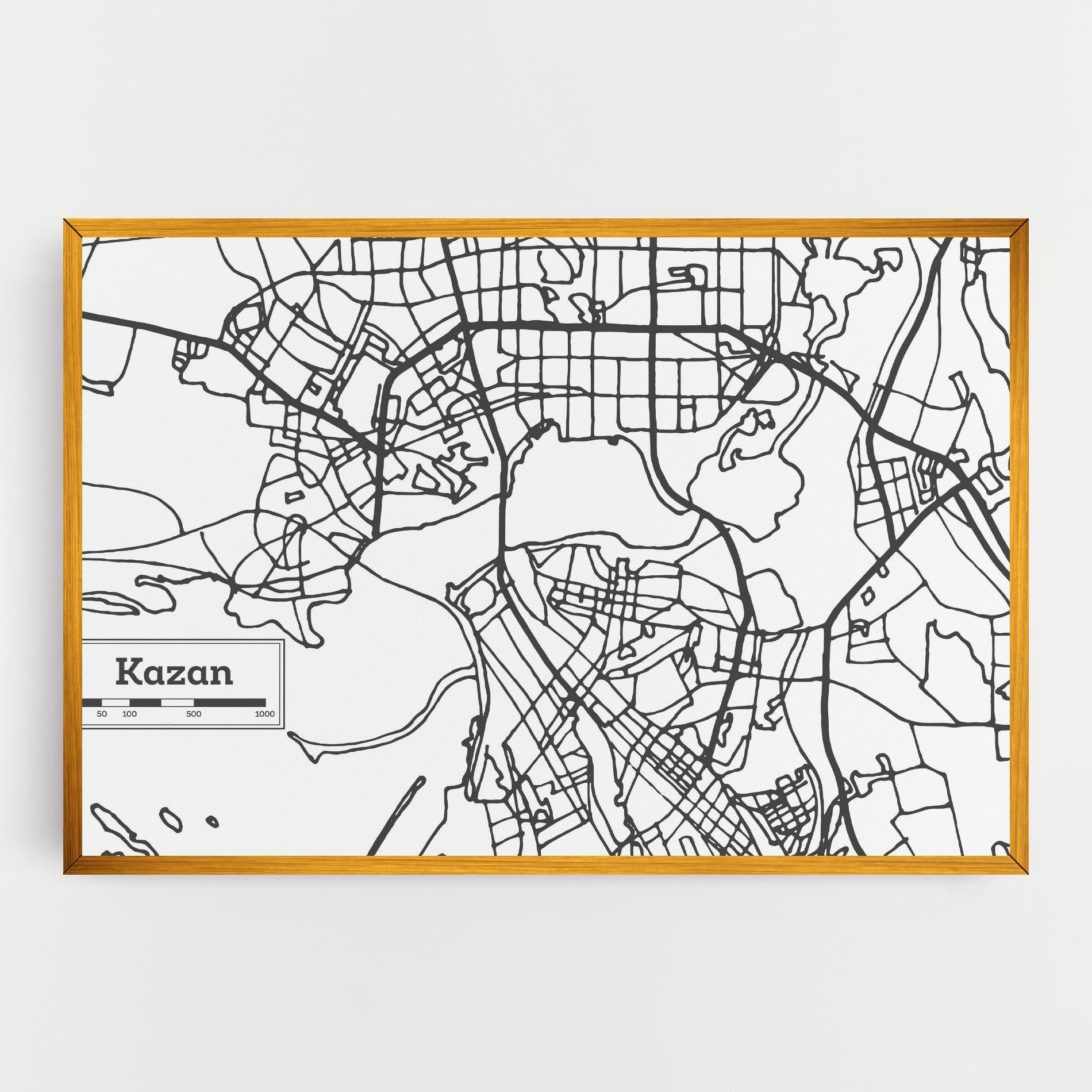 Tablou Canvas Kazan Map mockup 0