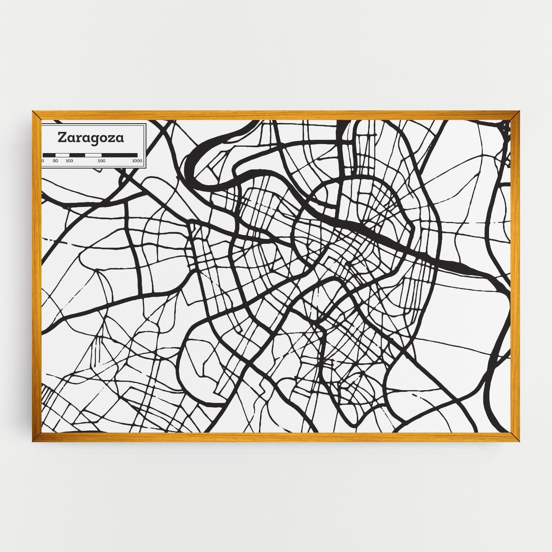 Tablou Canvas Zaragoza City Map mockup 0