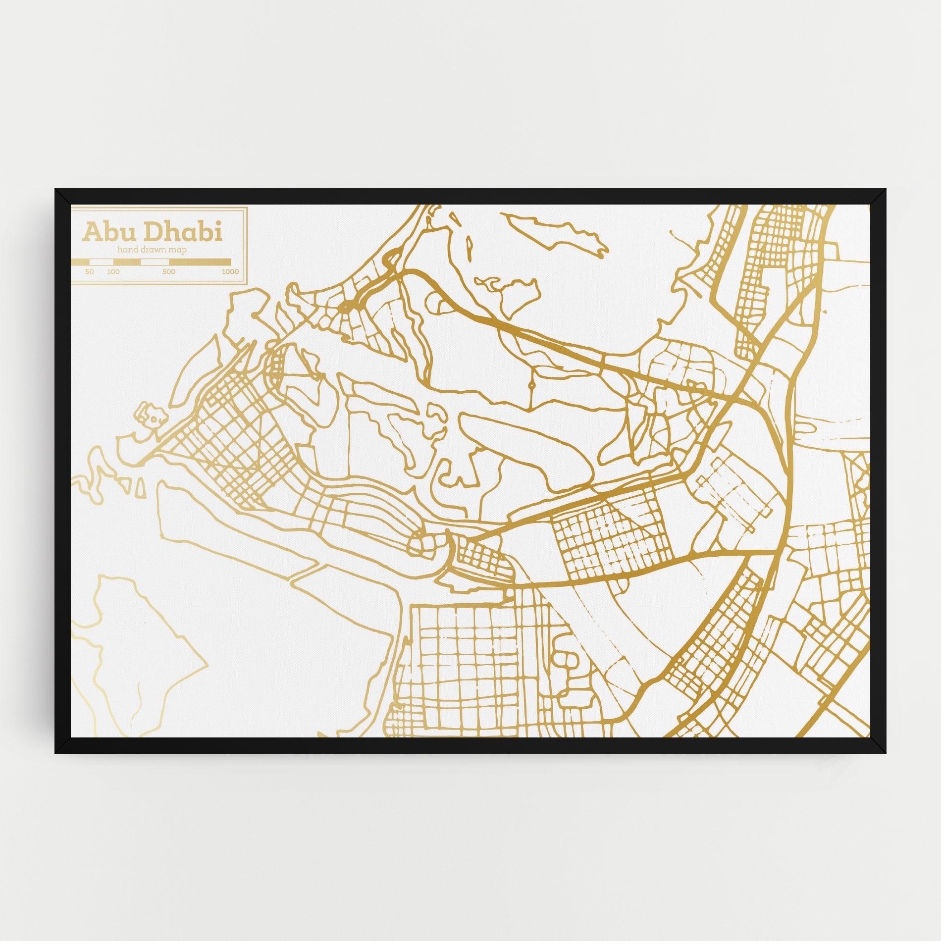 Tablou Canvas Abu Dhabi Map mockup 0