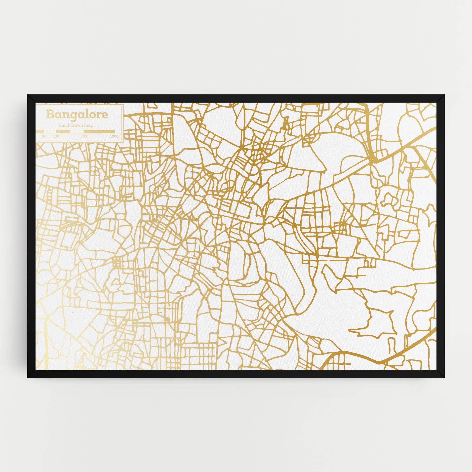 Tablou Canvas Bangalore Map mockup 0