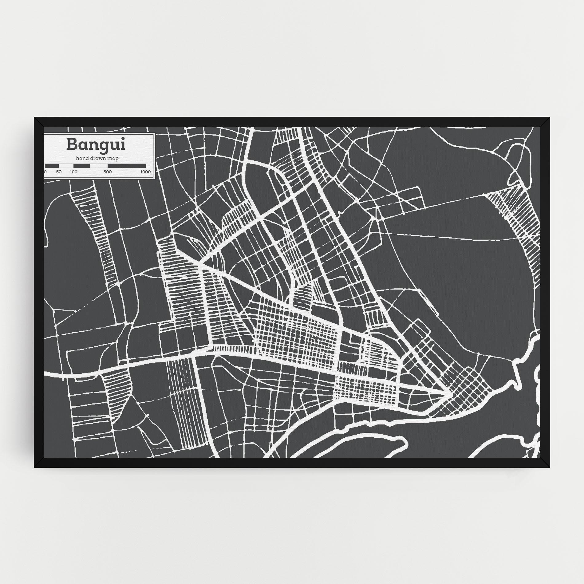 Tablou Canvas Bangui Map mockup 0