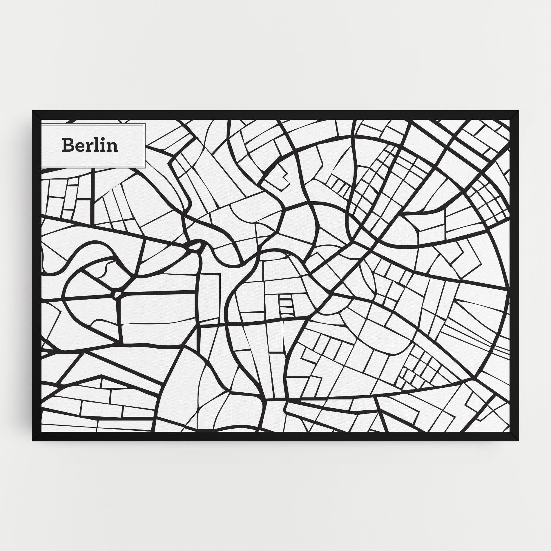 Tablou Canvas Berlin Map mockup 0
