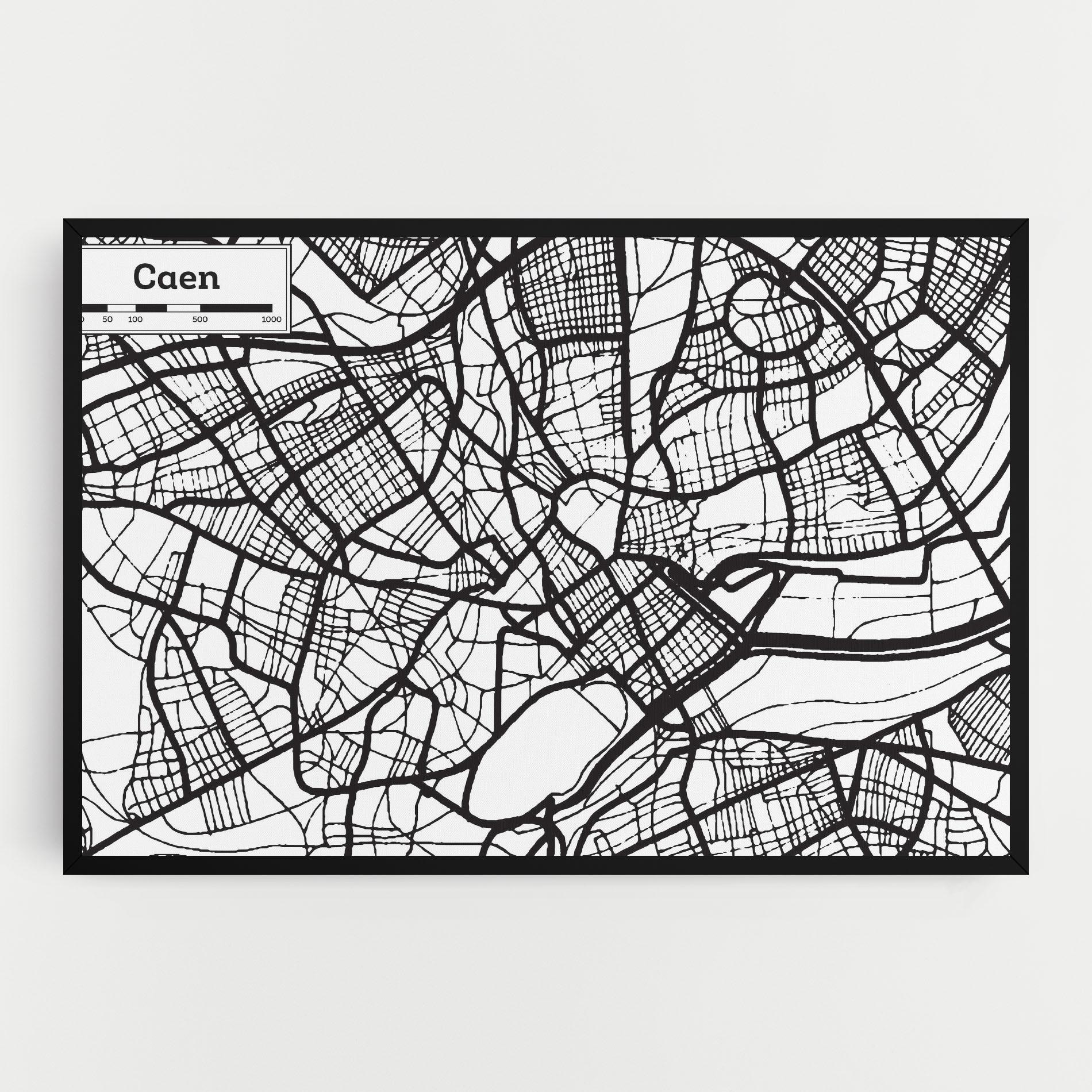 Tablou Canvas Caen Map mockup 0