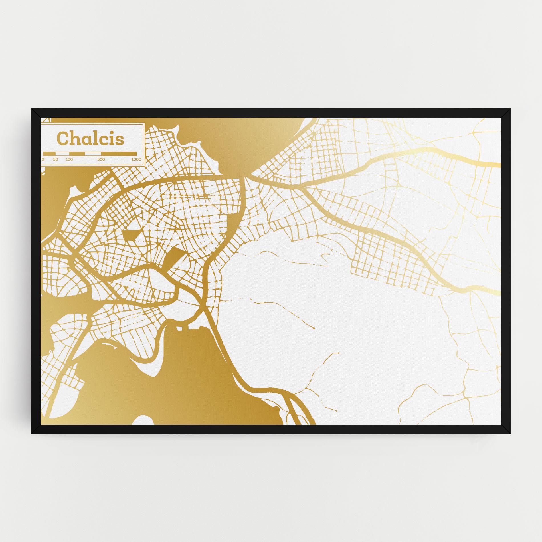 Tablou Canvas Chalcis Gold Map mockup 0