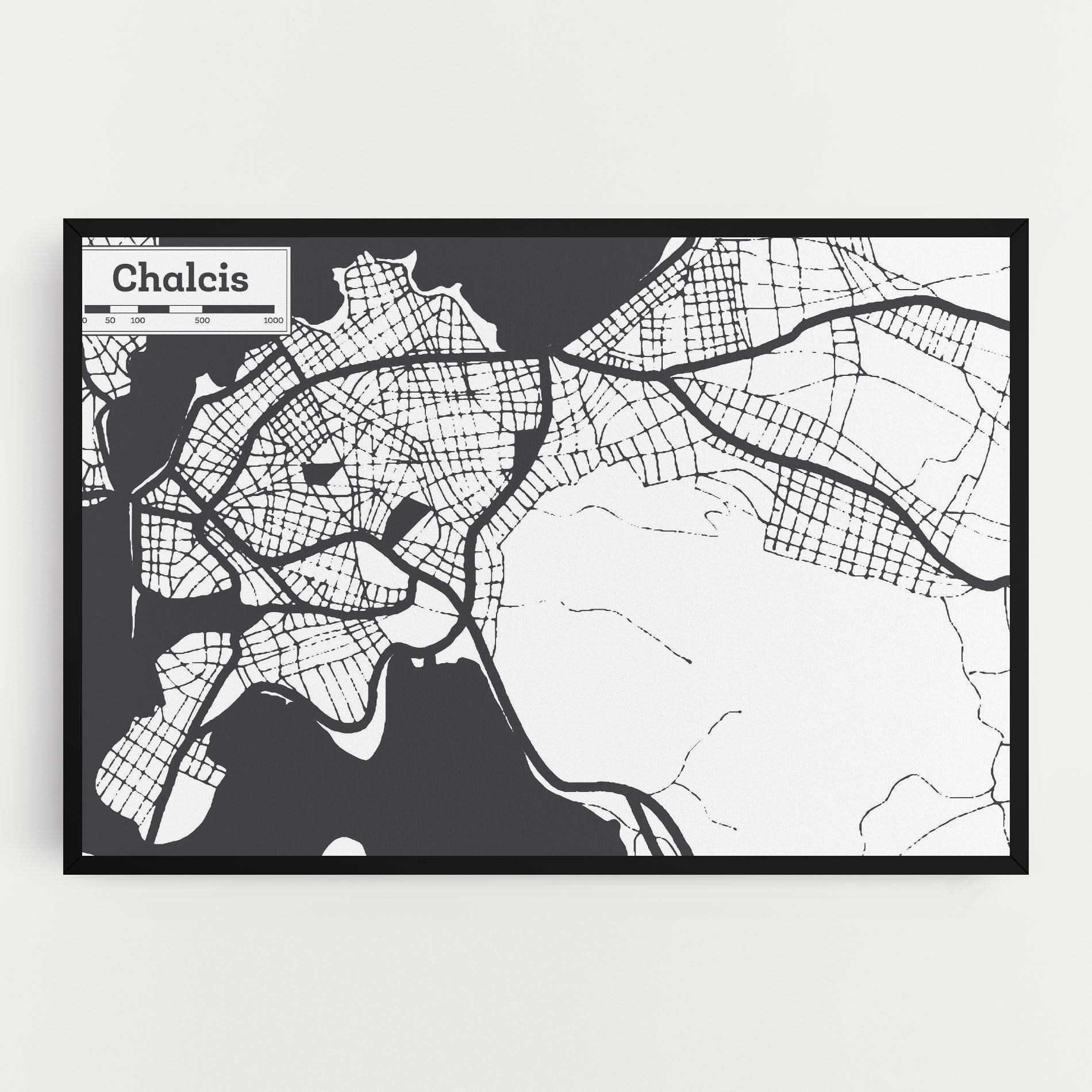 Tablou Canvas Chalcis Map mockup 0