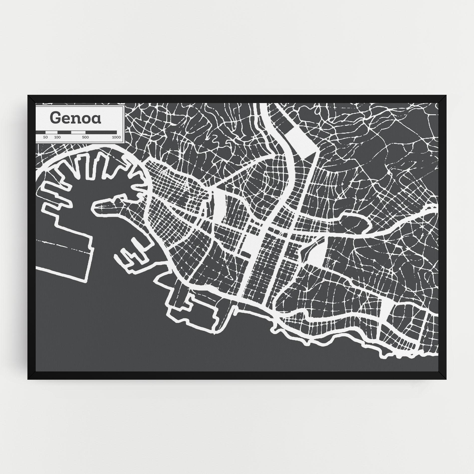 Tablou Canvas Genoa Map mockup 0