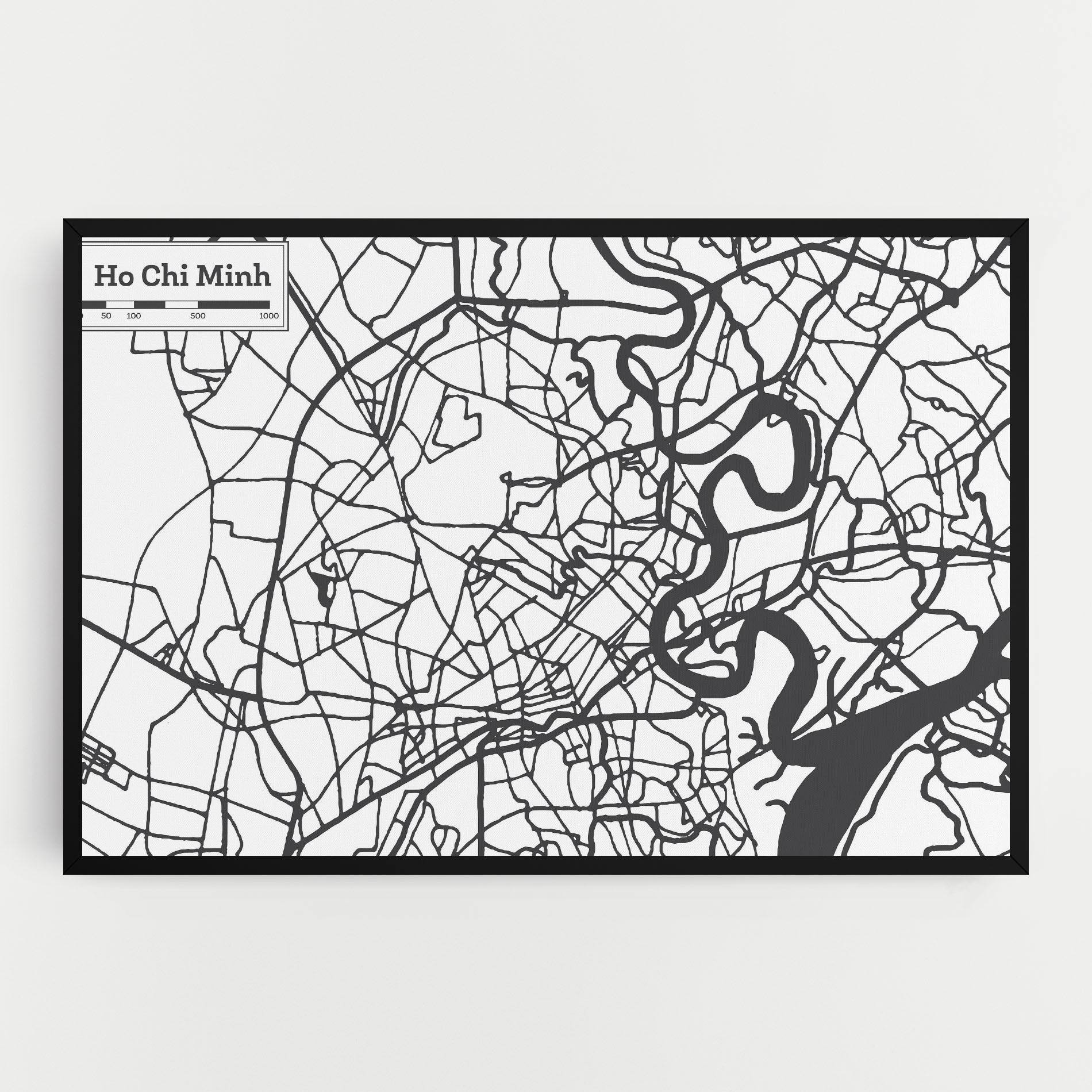 Tablou Canvas Ho Chi Minh Map mockup 0