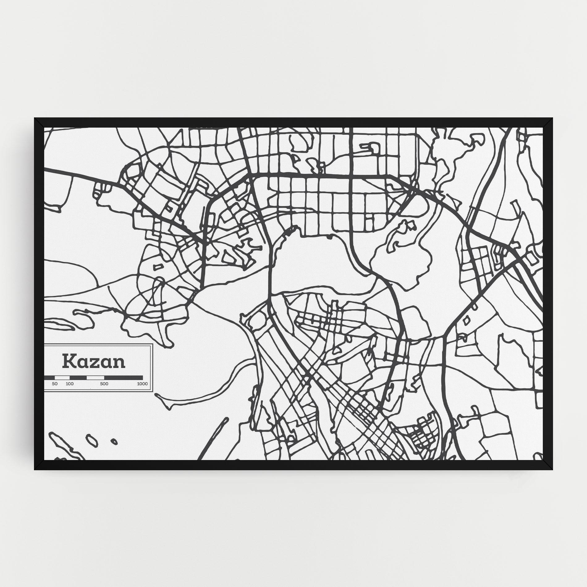 Tablou Canvas Kazan Map mockup 0