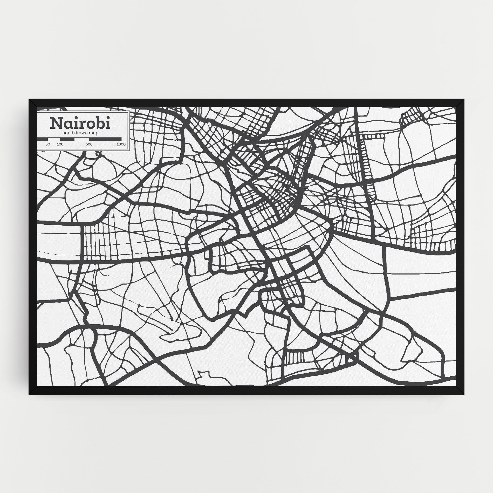 Tablou Canvas Nairobi Map mockup 0