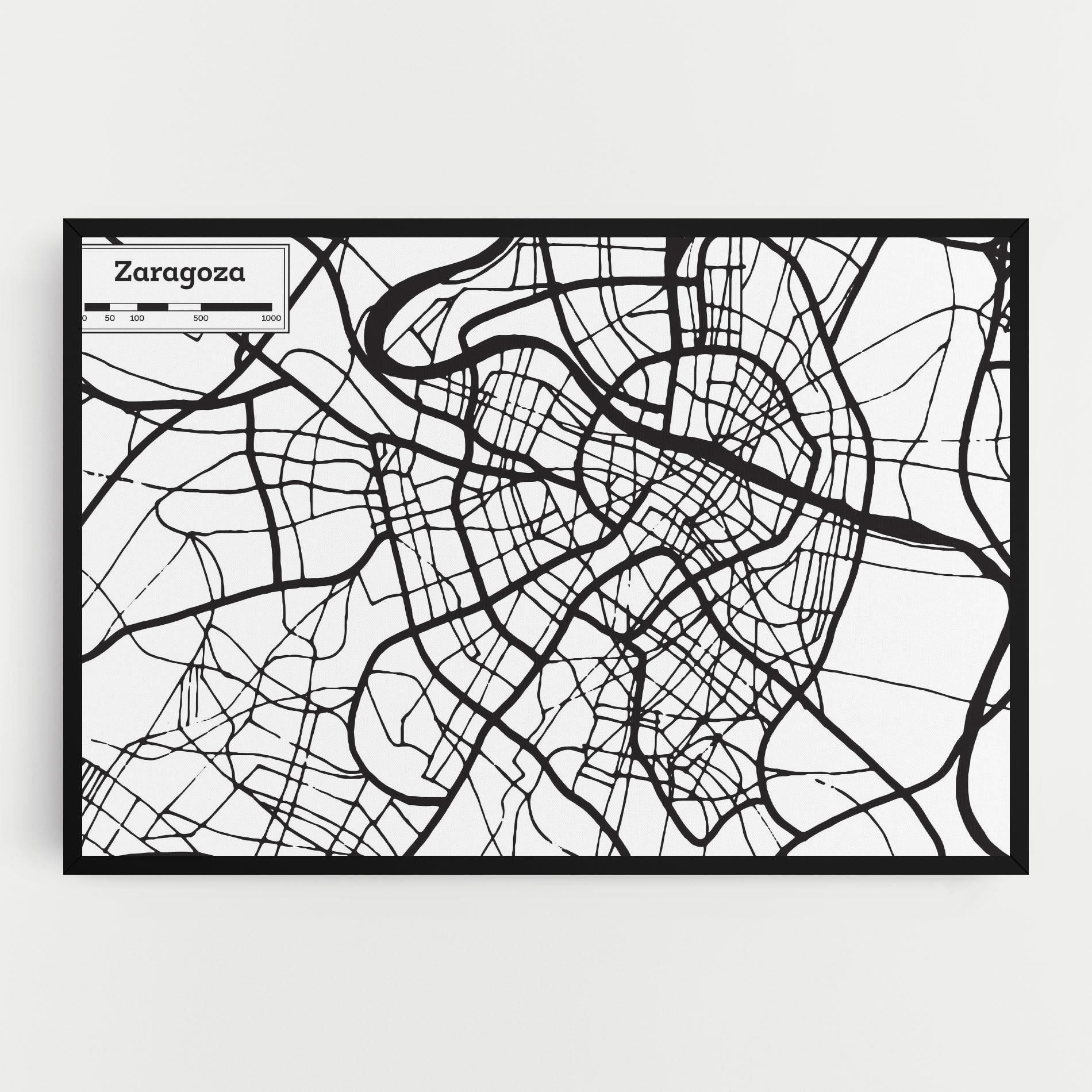Tablou Canvas Zaragoza City Map mockup 0