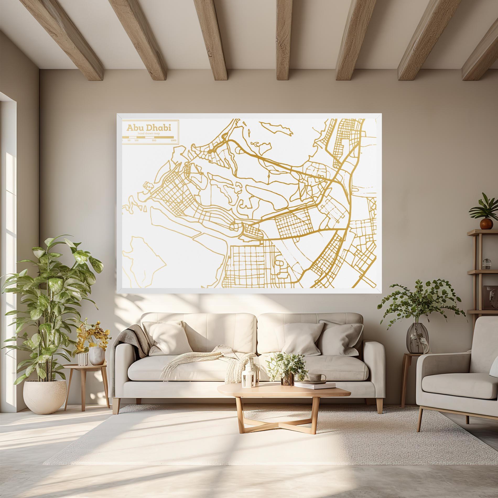 Tablou Canvas Abu Dhabi Map mockup 6