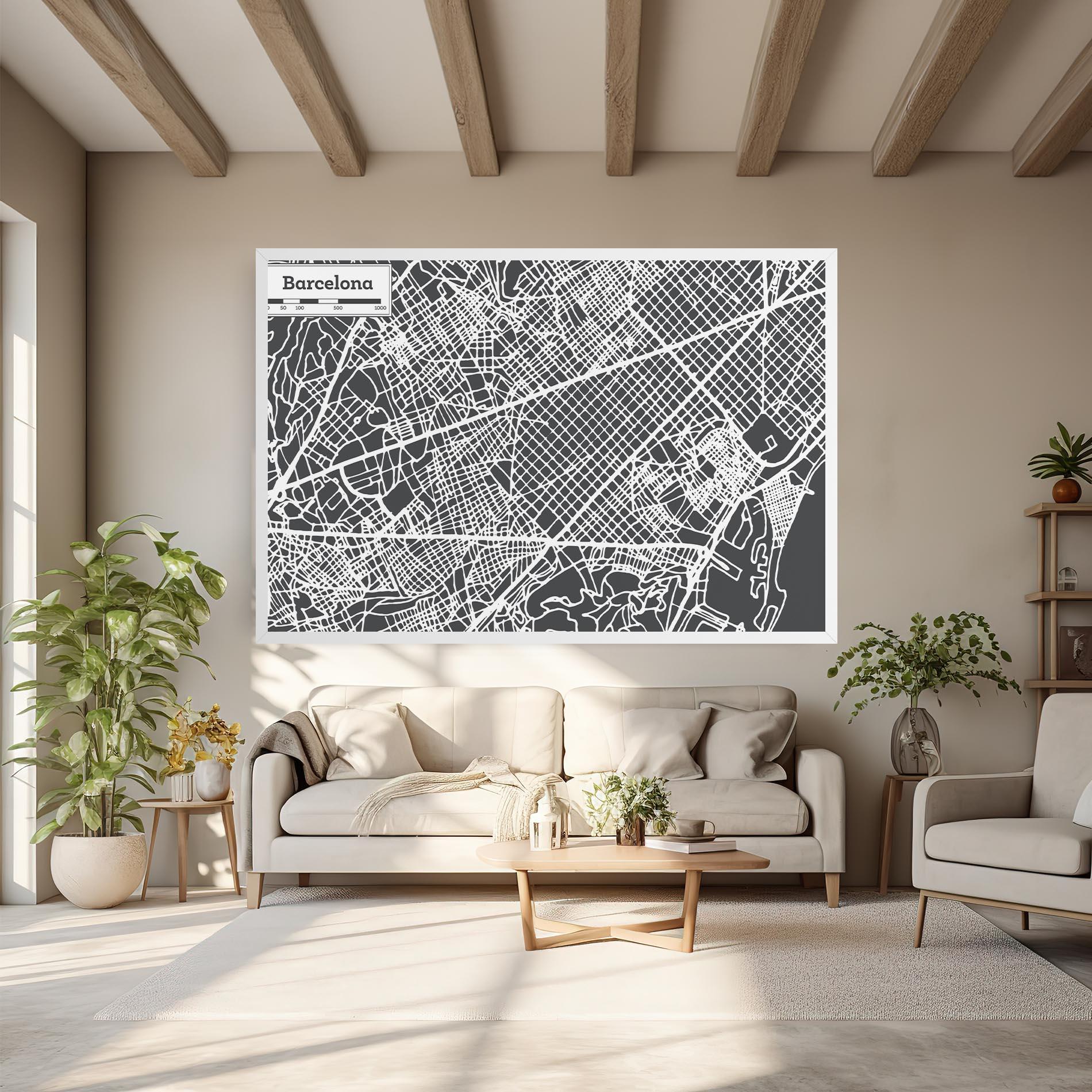 Tablou Canvas Barcelona Map mockup 6
