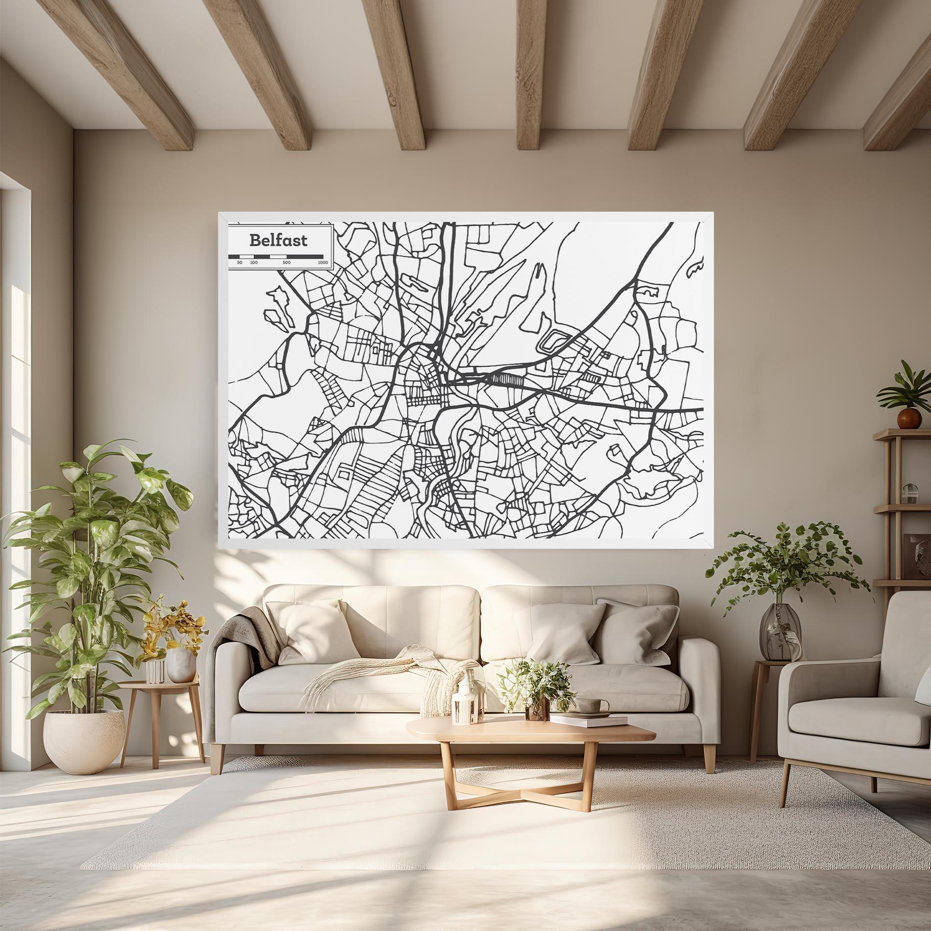 Tablou Canvas Belfast Map mockup 6