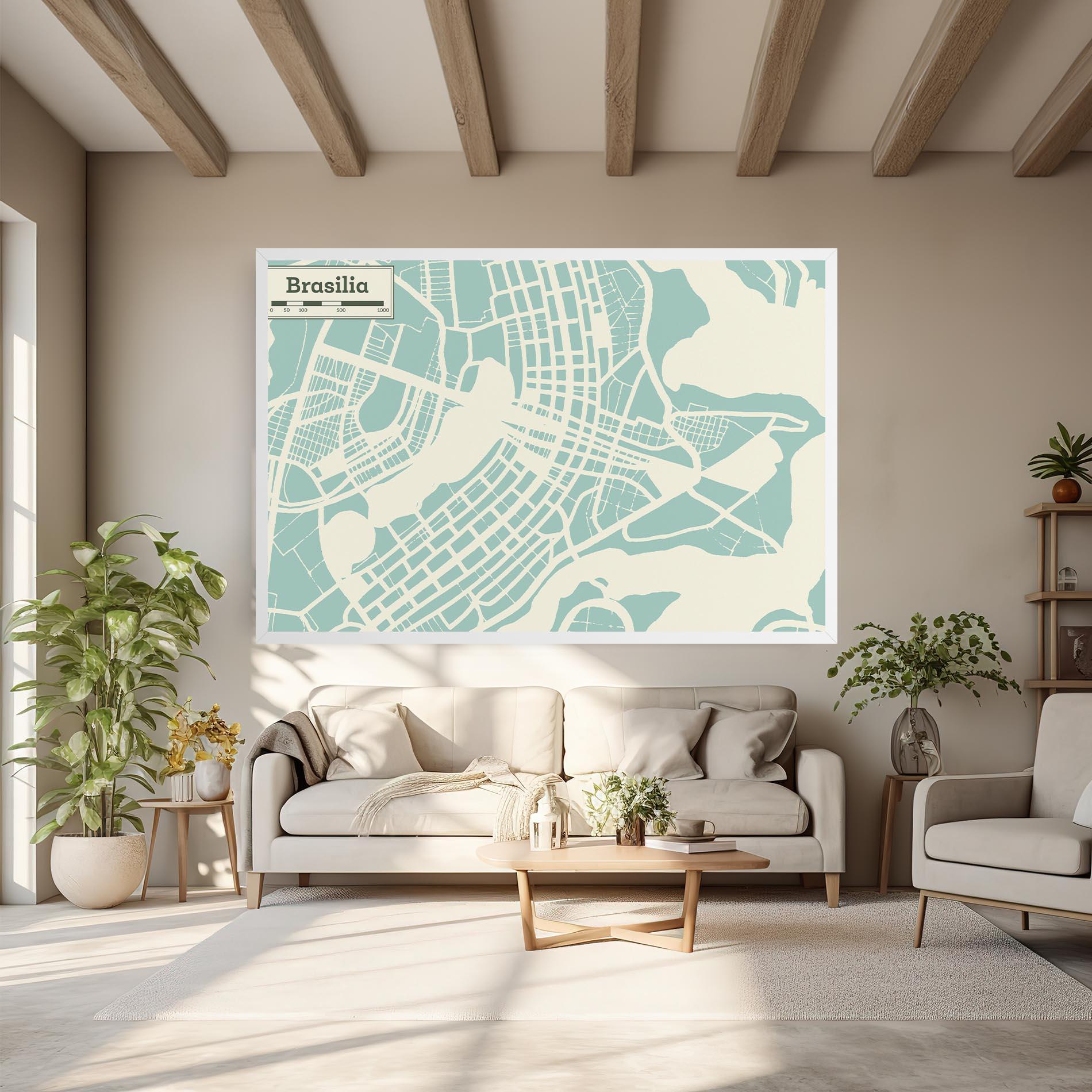 Tablou Canvas Brasilia Map mockup 6