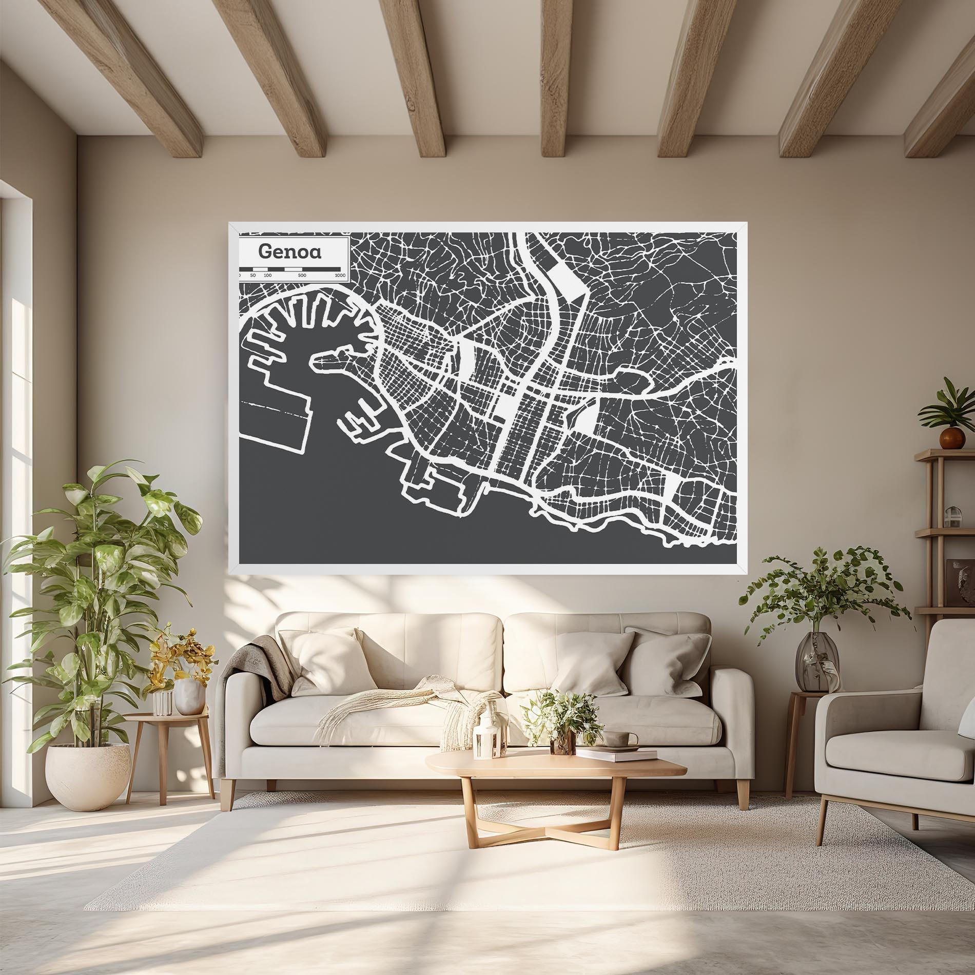 Tablou Canvas Genoa Map mockup 6