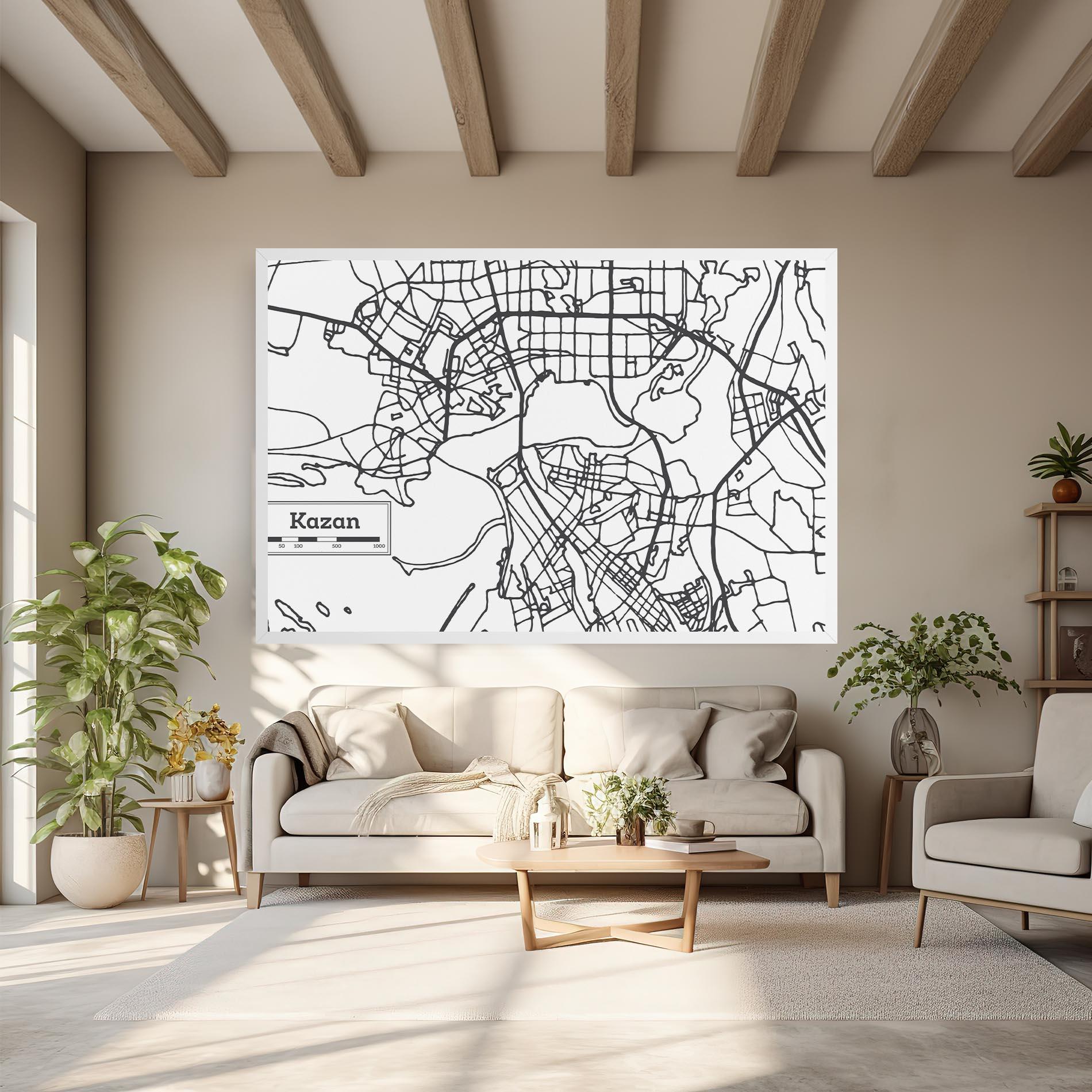 Tablou Canvas Kazan Map mockup 6